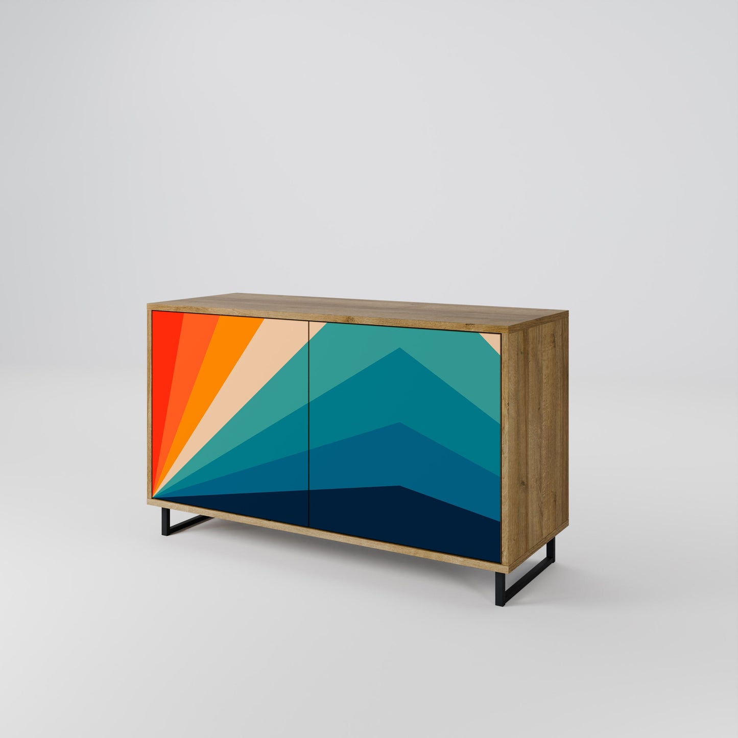Credenza PRISM CONCUSSION a 2 ante in effetto rovere