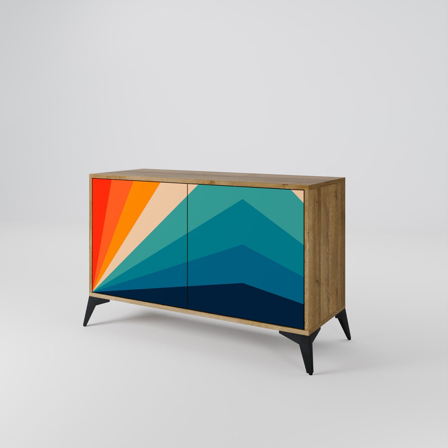 Credenza PRISM CONCUSSION a 2 ante in effetto rovere