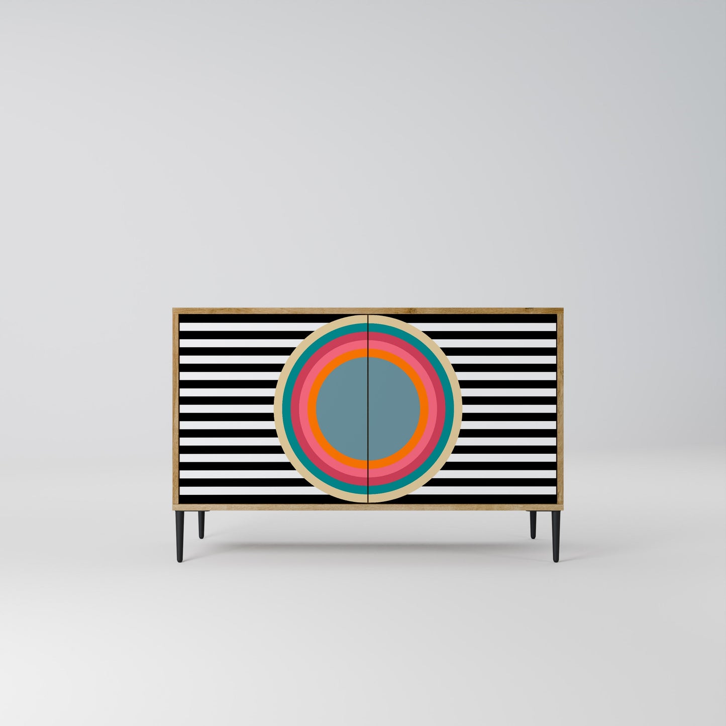 SPECTRA SHOWCASE Credenza a 2 ante in effetto rovere