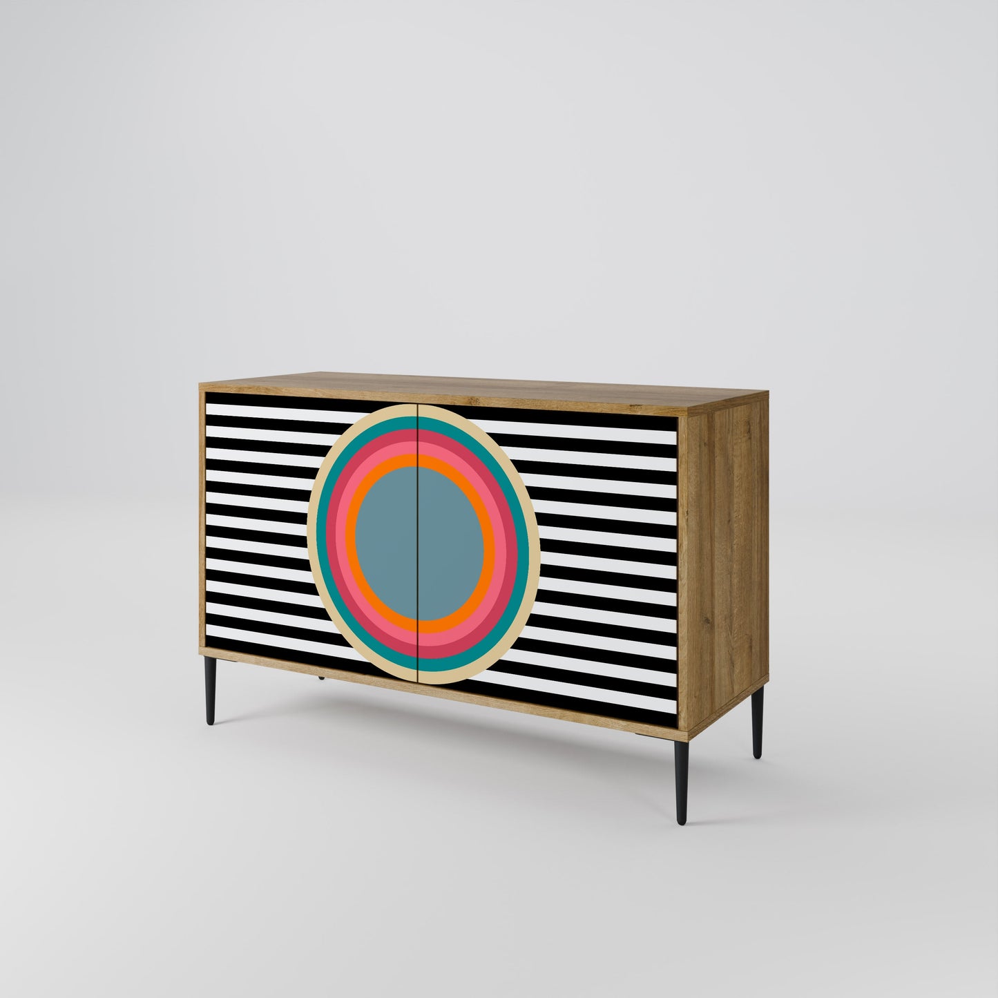 SPECTRA SHOWCASE Credenza a 2 ante in effetto rovere