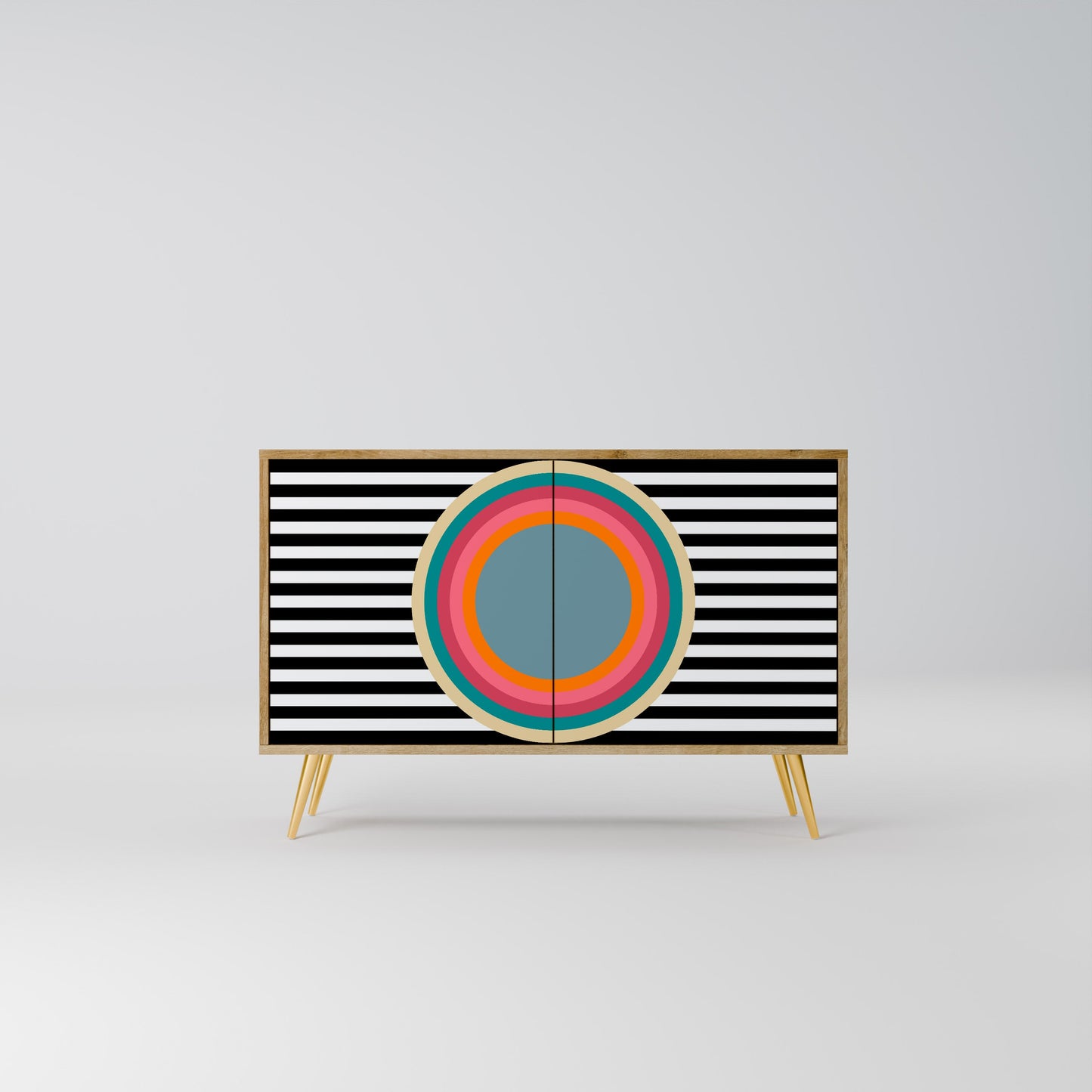 SPECTRA SHOWCASE Credenza a 2 ante in effetto rovere