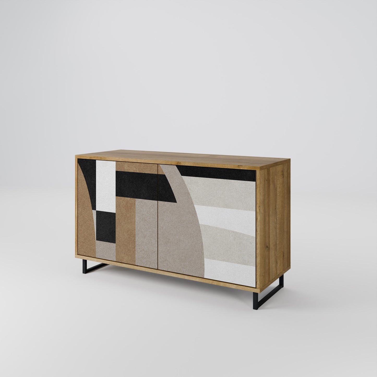 Credenza DELICATE MEMENTO a 2 ante in effetto rovere