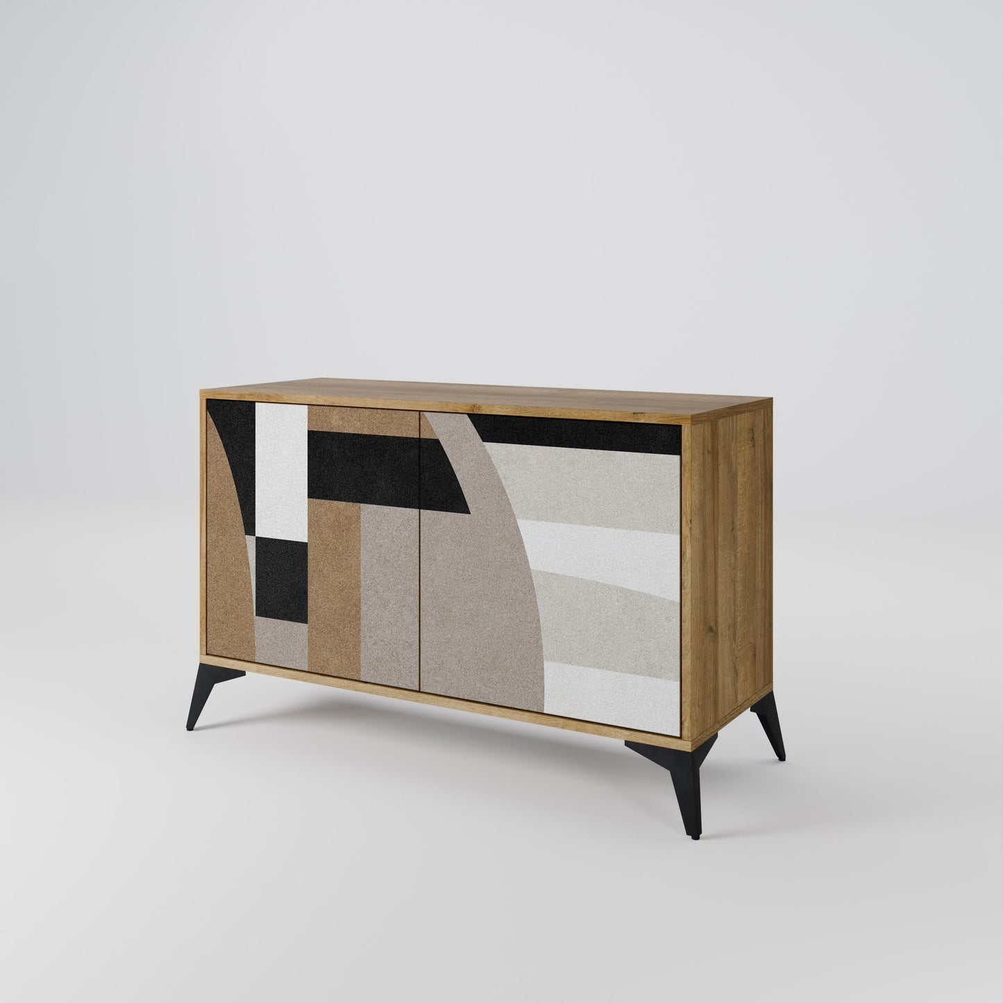 Credenza DELICATE MEMENTO a 2 ante in effetto rovere