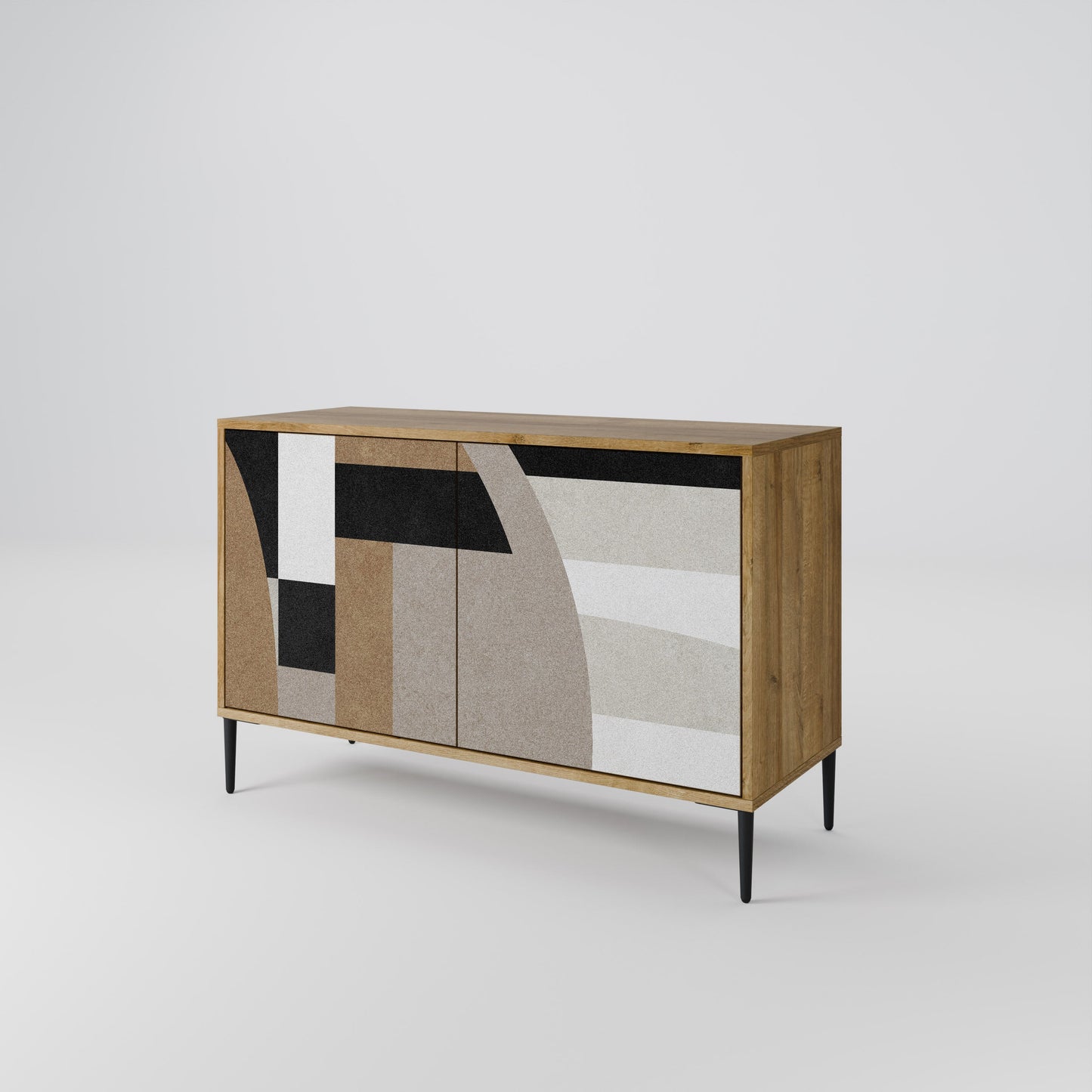 Credenza DELICATE MEMENTO a 2 ante in effetto rovere