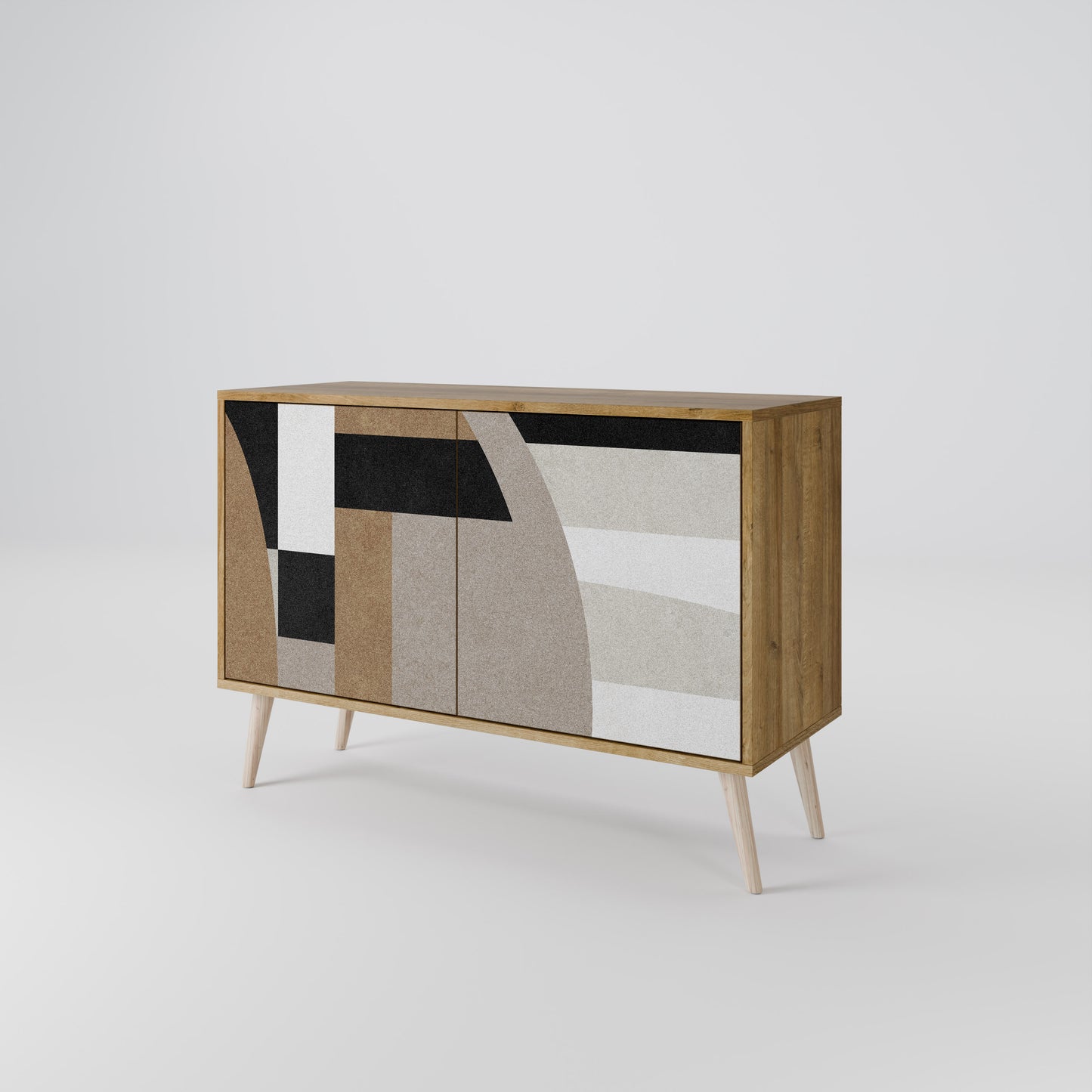 Credenza DELICATE MEMENTO a 2 ante in effetto rovere