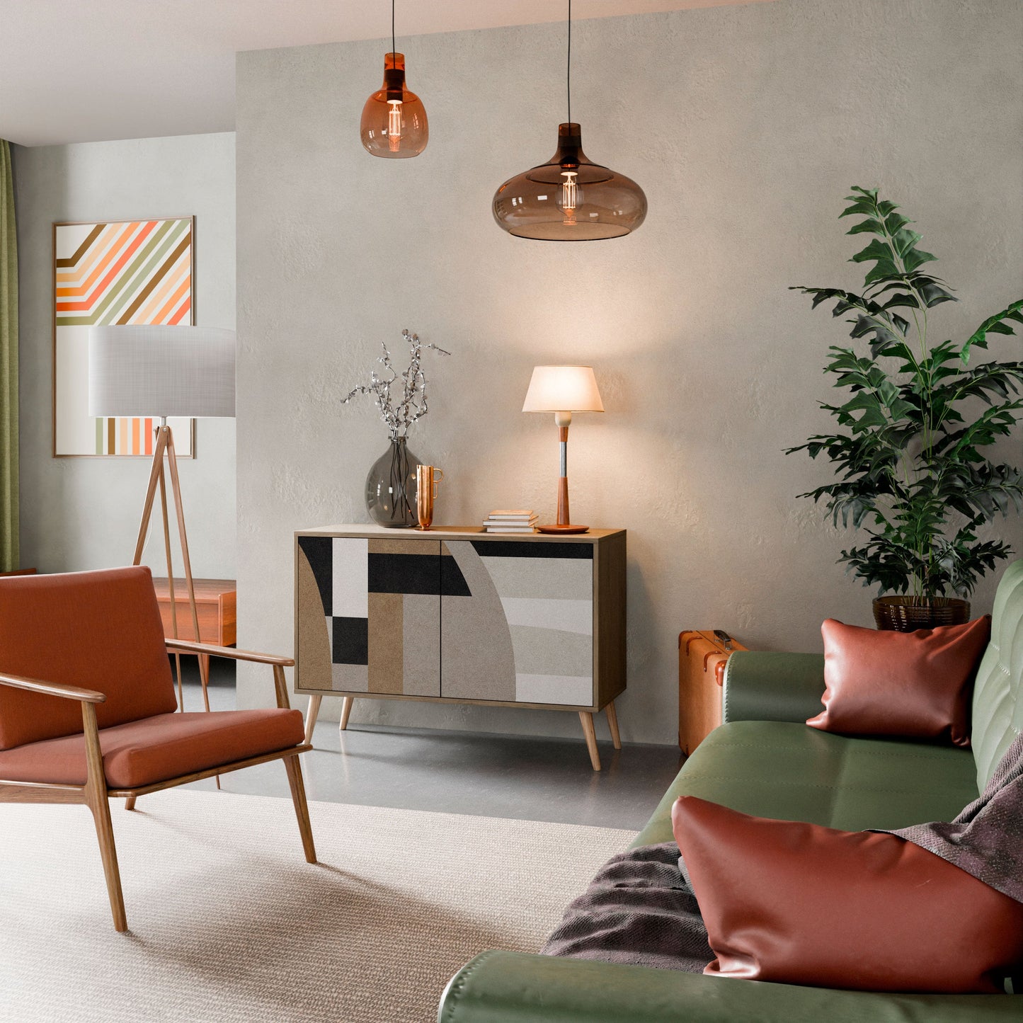 Credenza DELICATE MEMENTO a 2 ante in effetto rovere