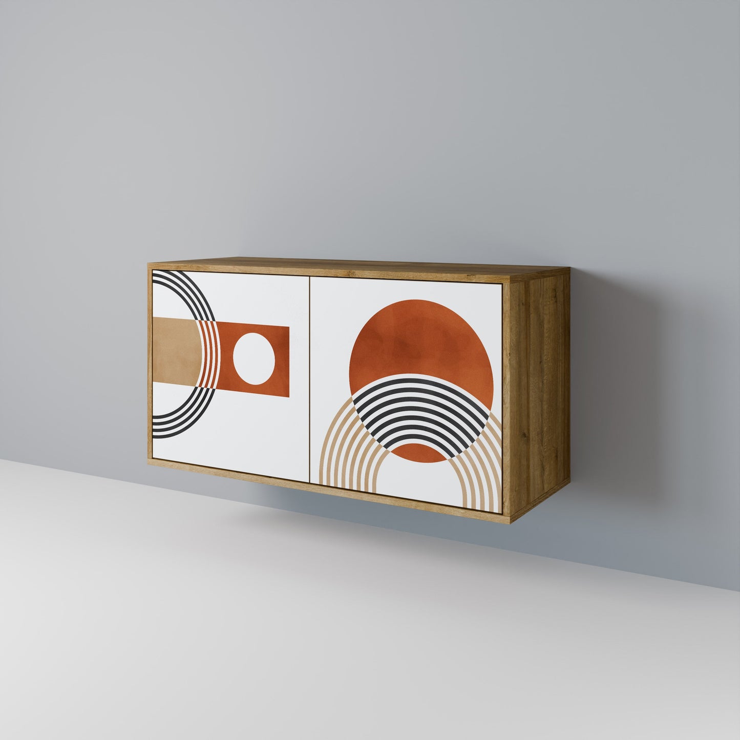 CIRCLE RHYTM 2-Door Sideboard in Oak Effect