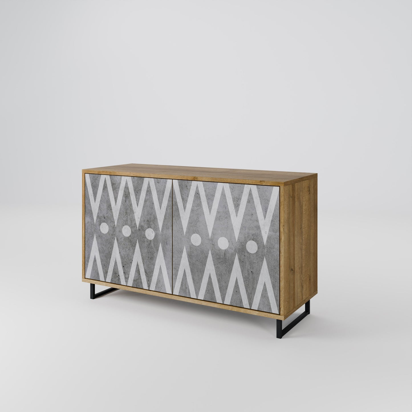Credenza SHARP EDGES a 2 ante in effetto rovere