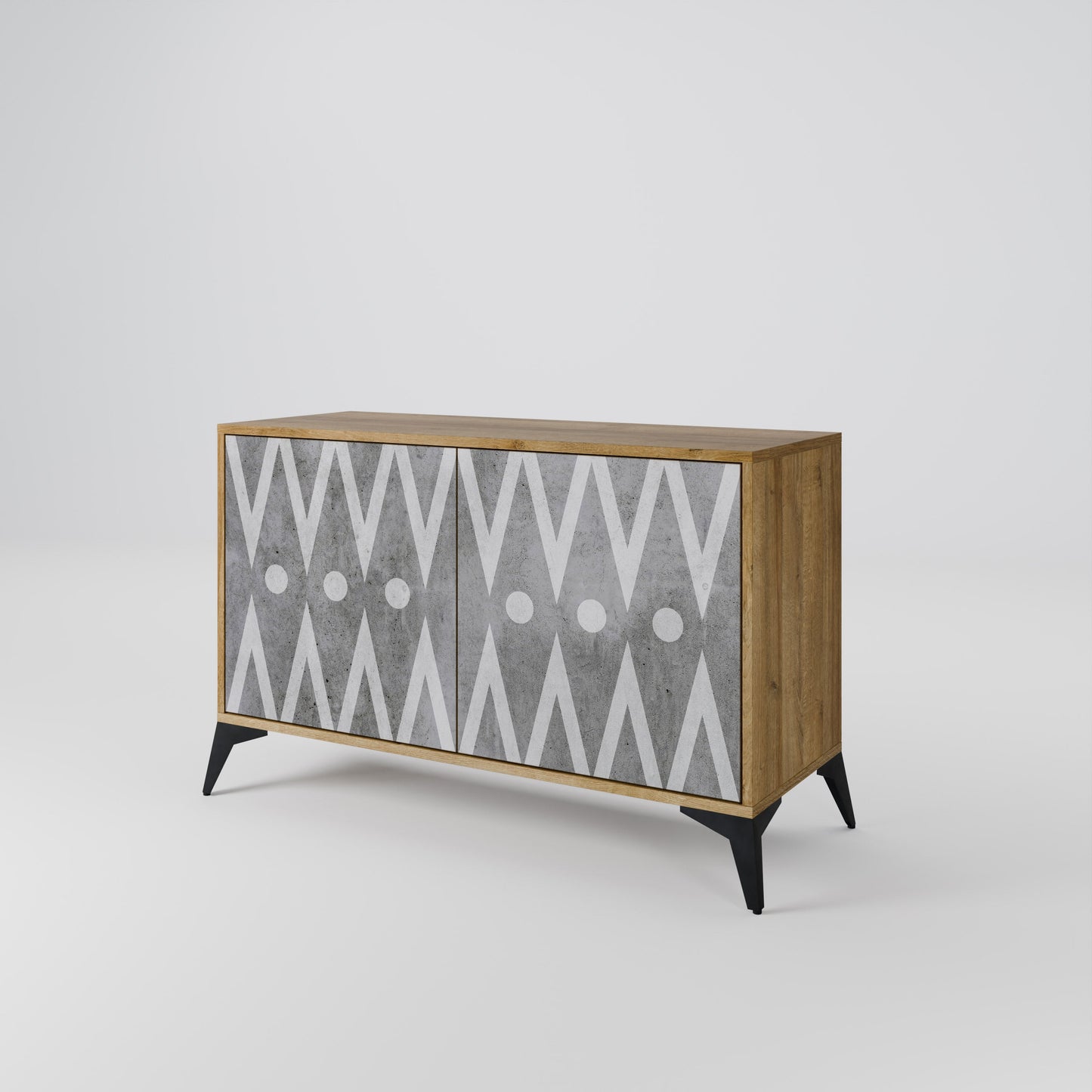 Credenza SHARP EDGES a 2 ante in effetto rovere