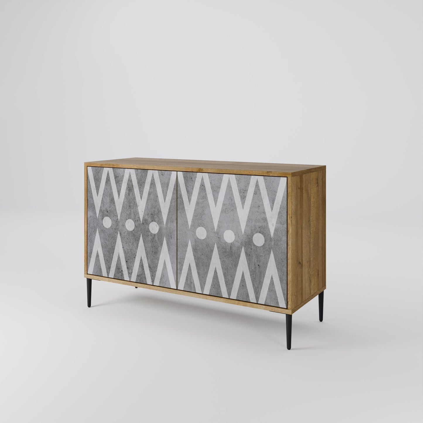 Credenza SHARP EDGES a 2 ante in effetto rovere