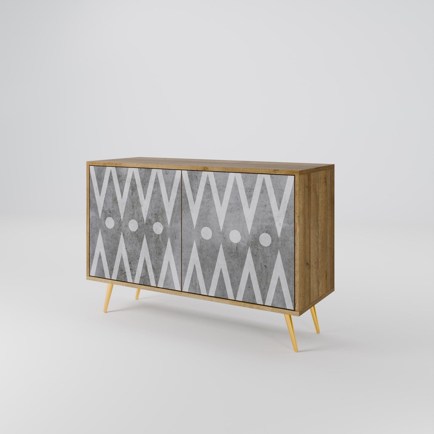 Credenza SHARP EDGES a 2 ante in effetto rovere