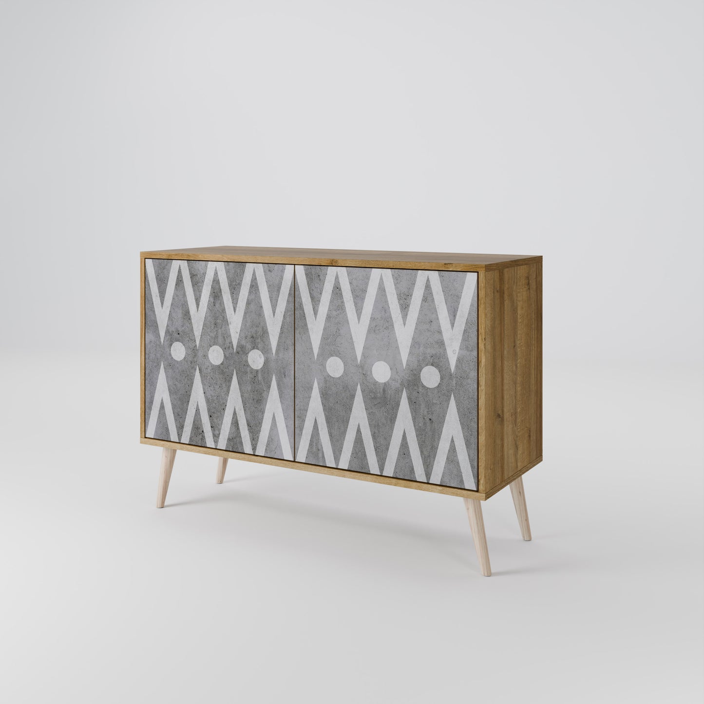 Credenza SHARP EDGES a 2 ante in effetto rovere