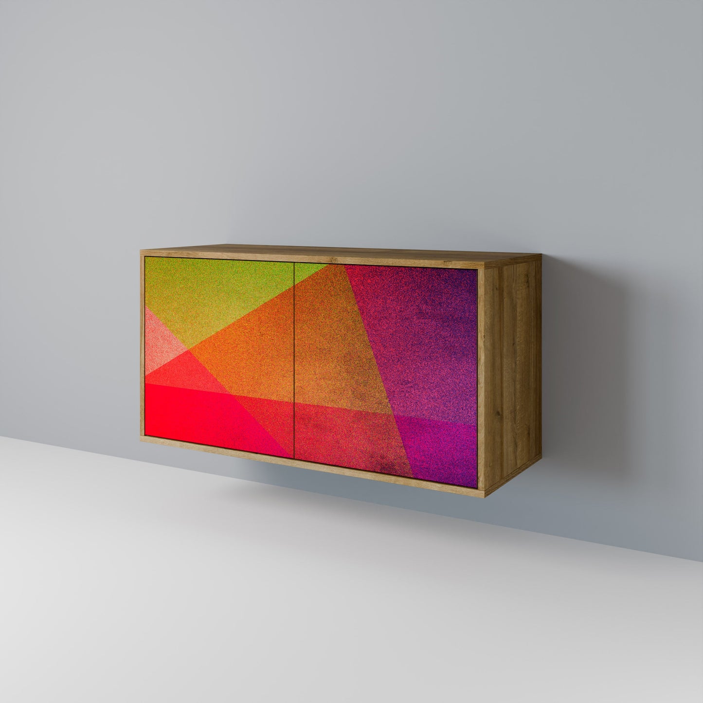 Credenza VIVID GEOMETRY a 2 ante in effetto rovere