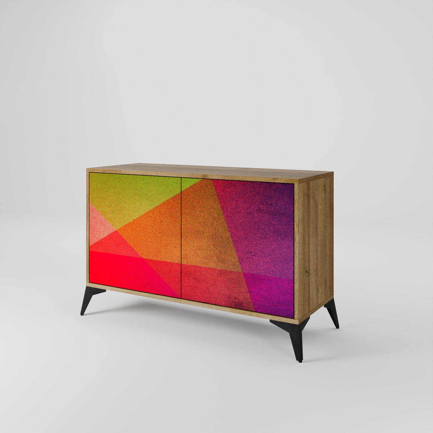 Credenza VIVID GEOMETRY a 2 ante in effetto rovere