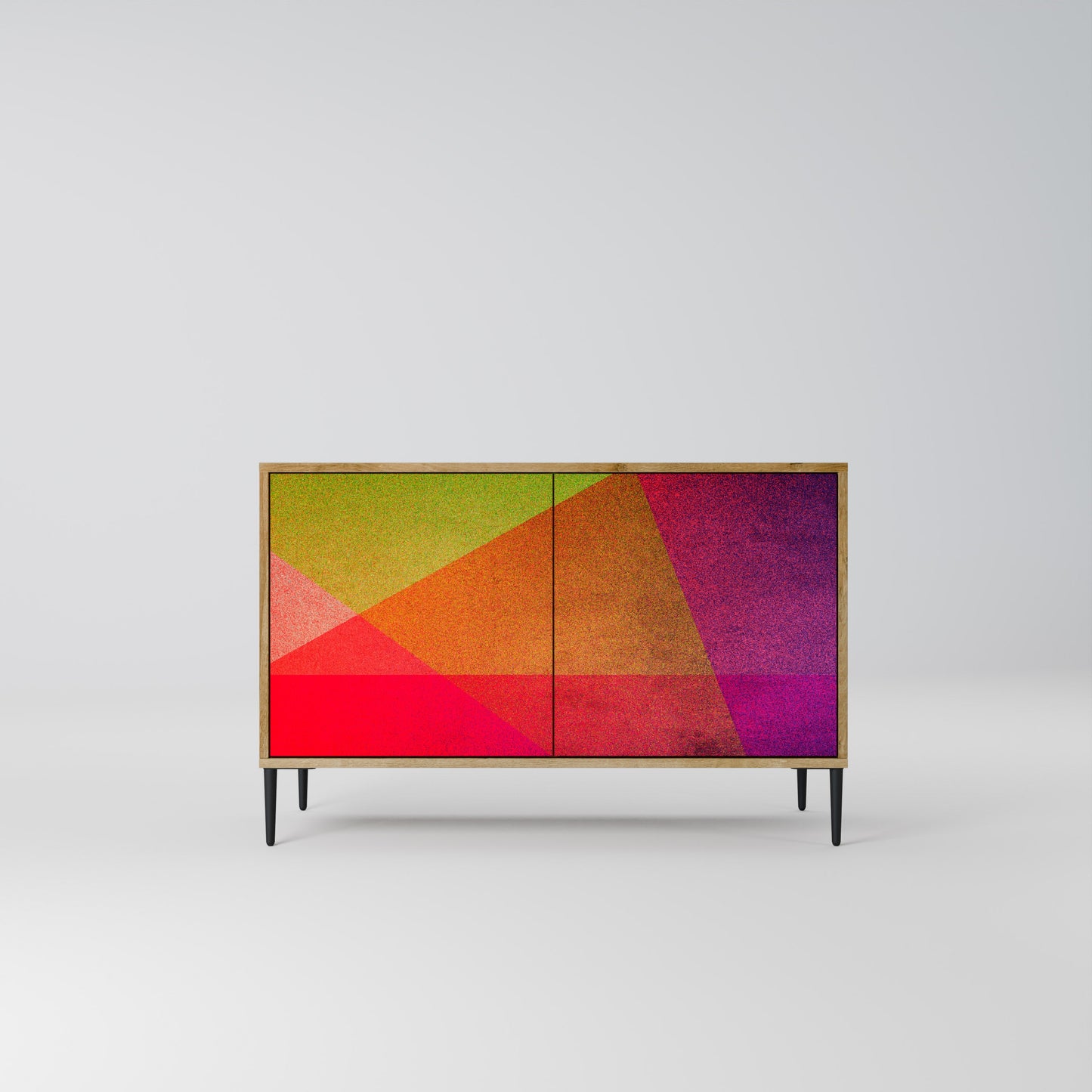 Credenza VIVID GEOMETRY a 2 ante in effetto rovere