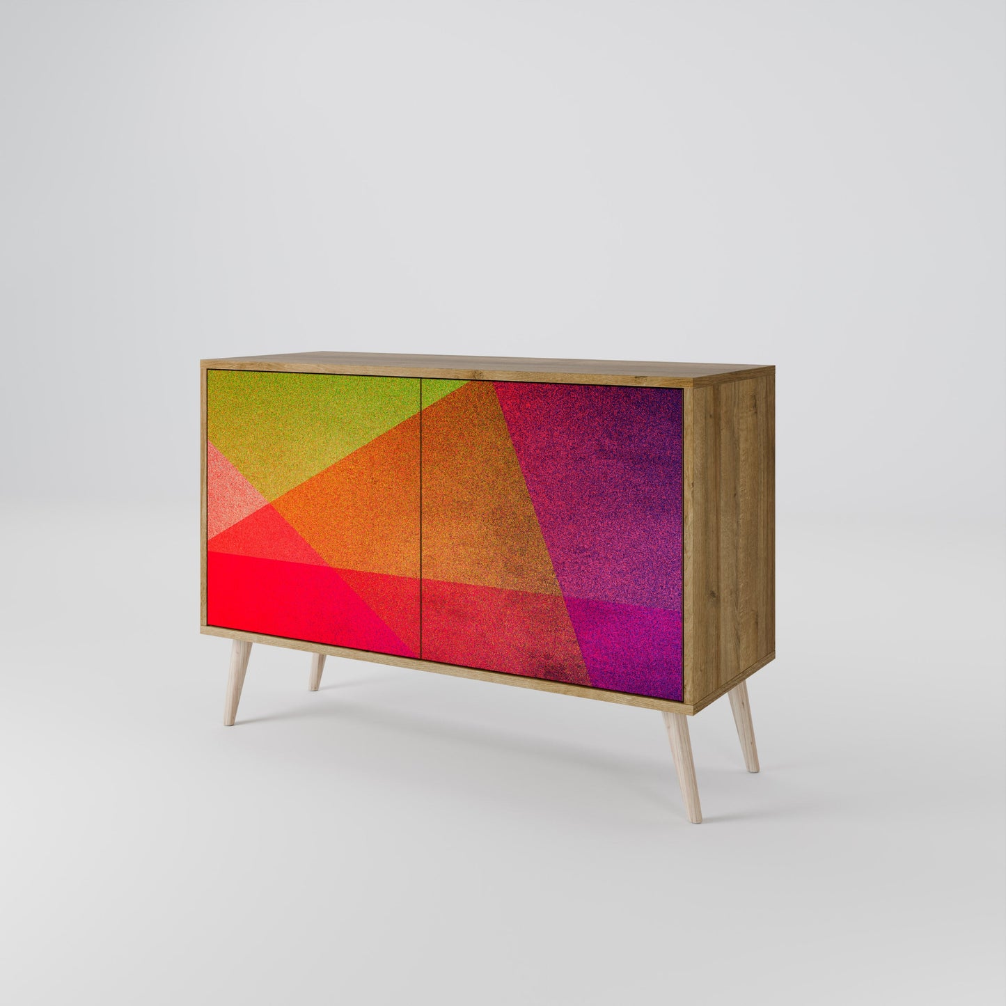Credenza VIVID GEOMETRY a 2 ante in effetto rovere