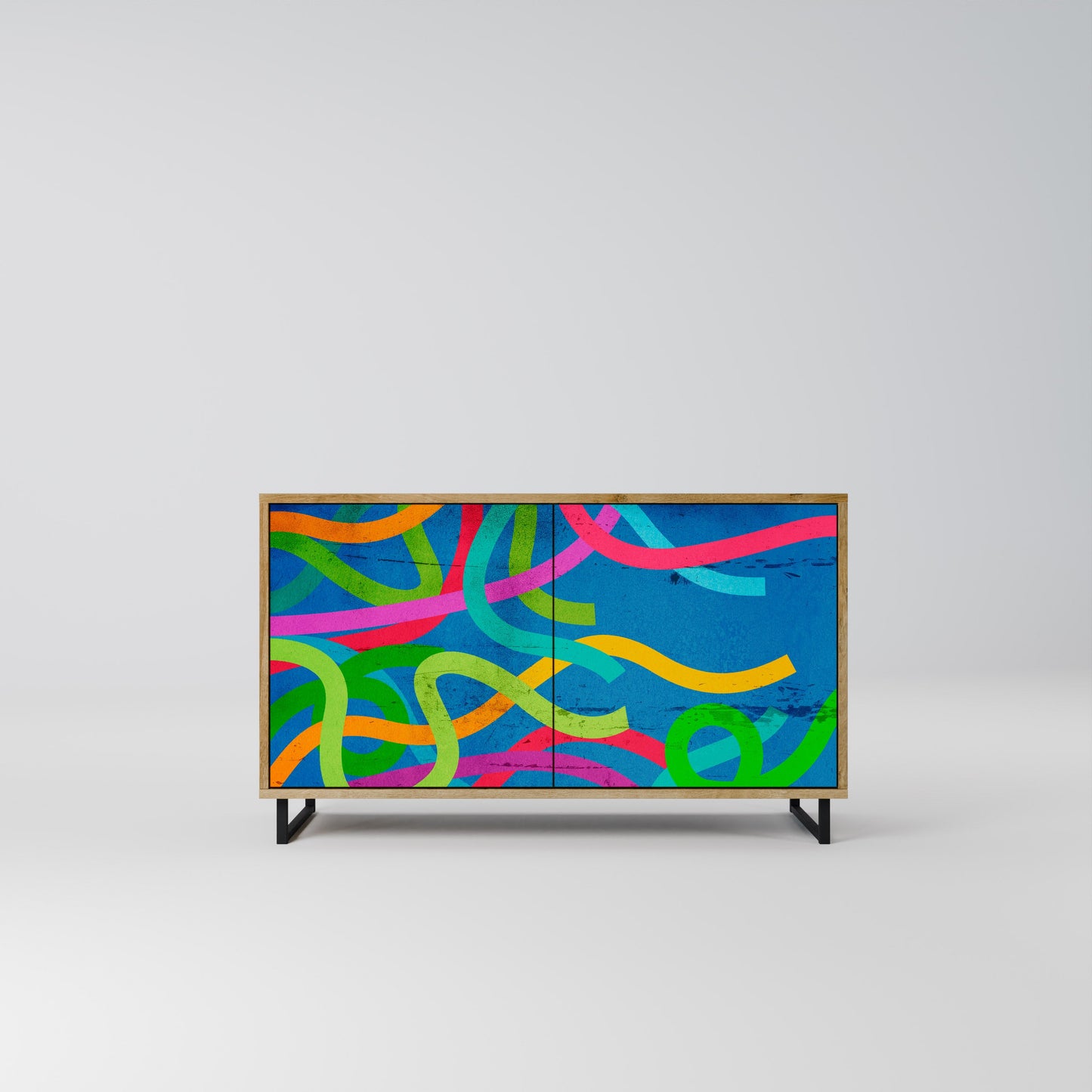 Credenza STREAMER TANGLE a 2 ante in effetto rovere