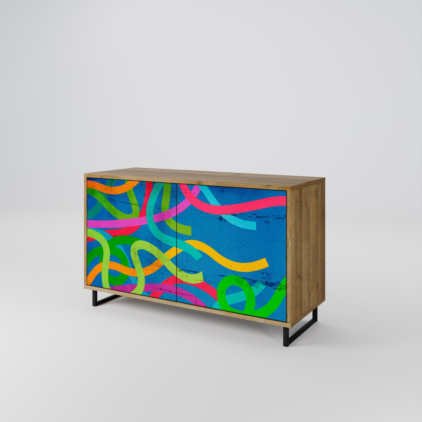 Credenza STREAMER TANGLE a 2 ante in effetto rovere
