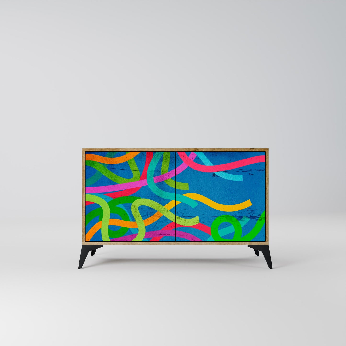 Credenza STREAMER TANGLE a 2 ante in effetto rovere