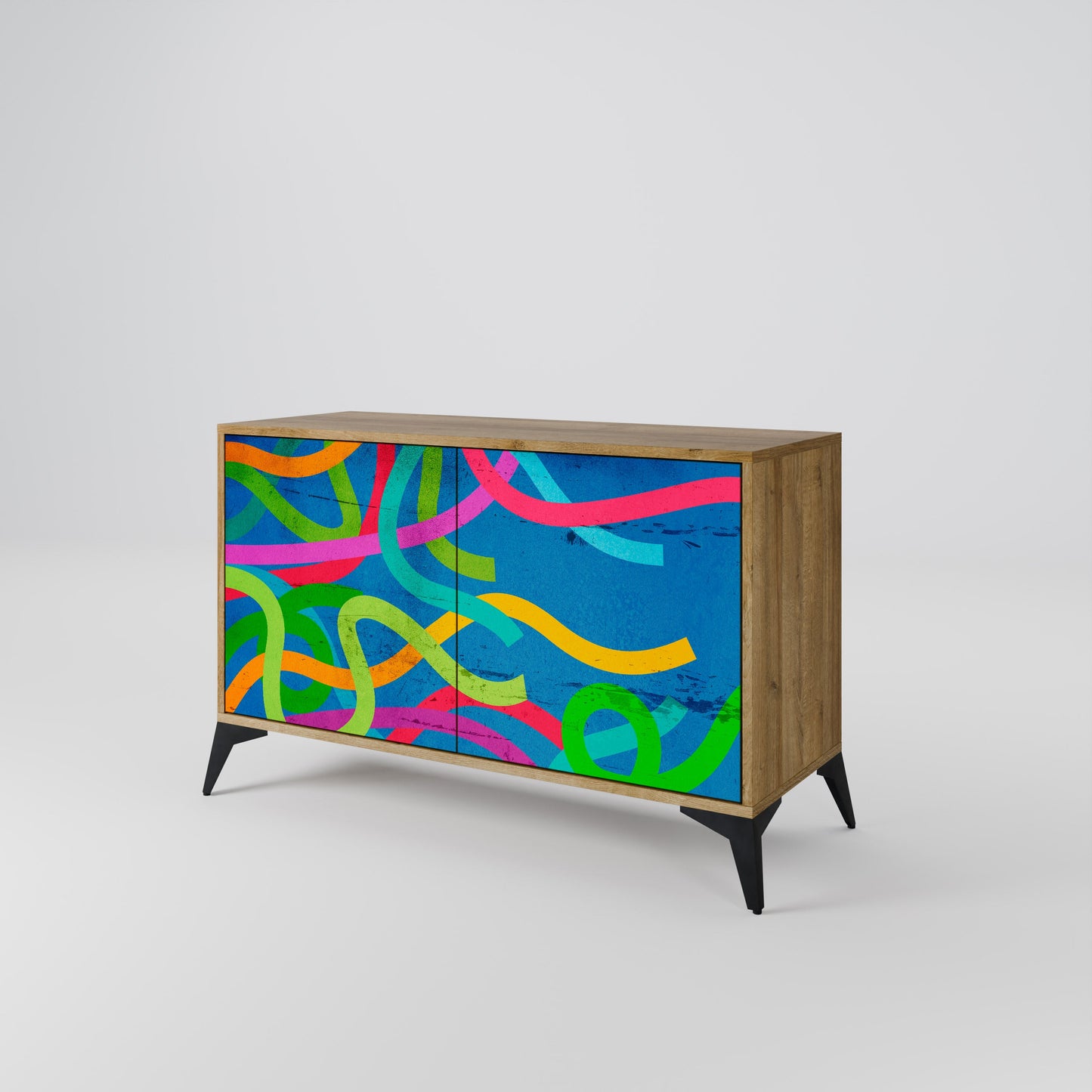Credenza STREAMER TANGLE a 2 ante in effetto rovere