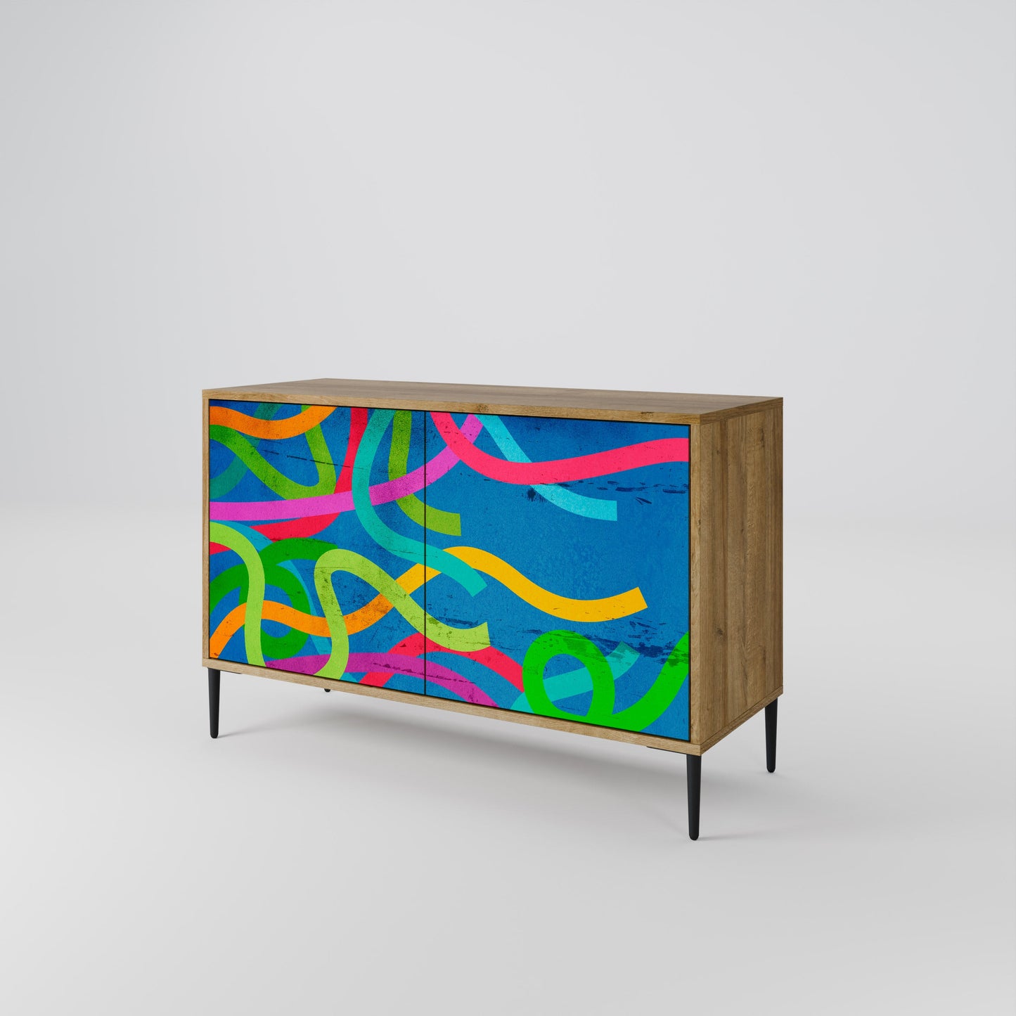Credenza STREAMER TANGLE a 2 ante in effetto rovere