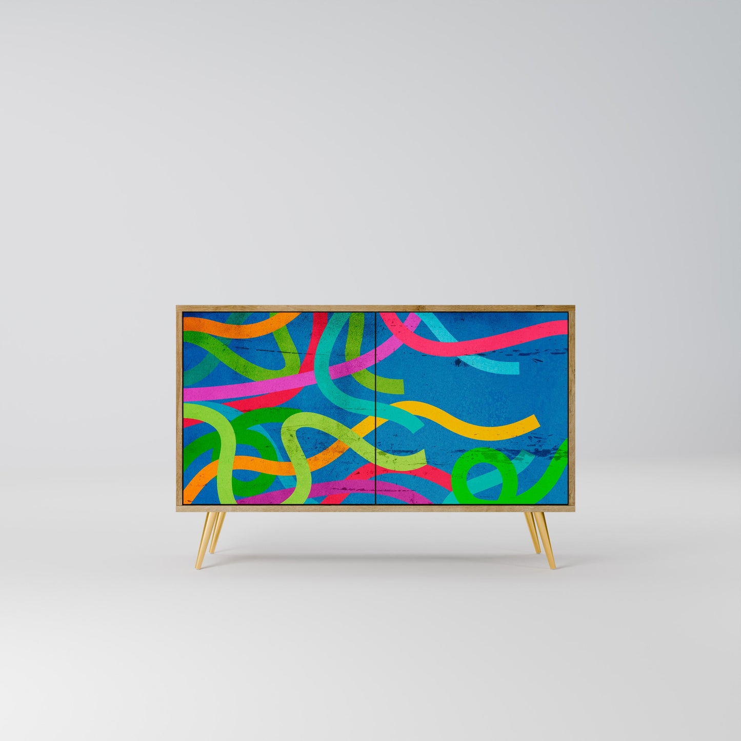Credenza STREAMER TANGLE a 2 ante in effetto rovere