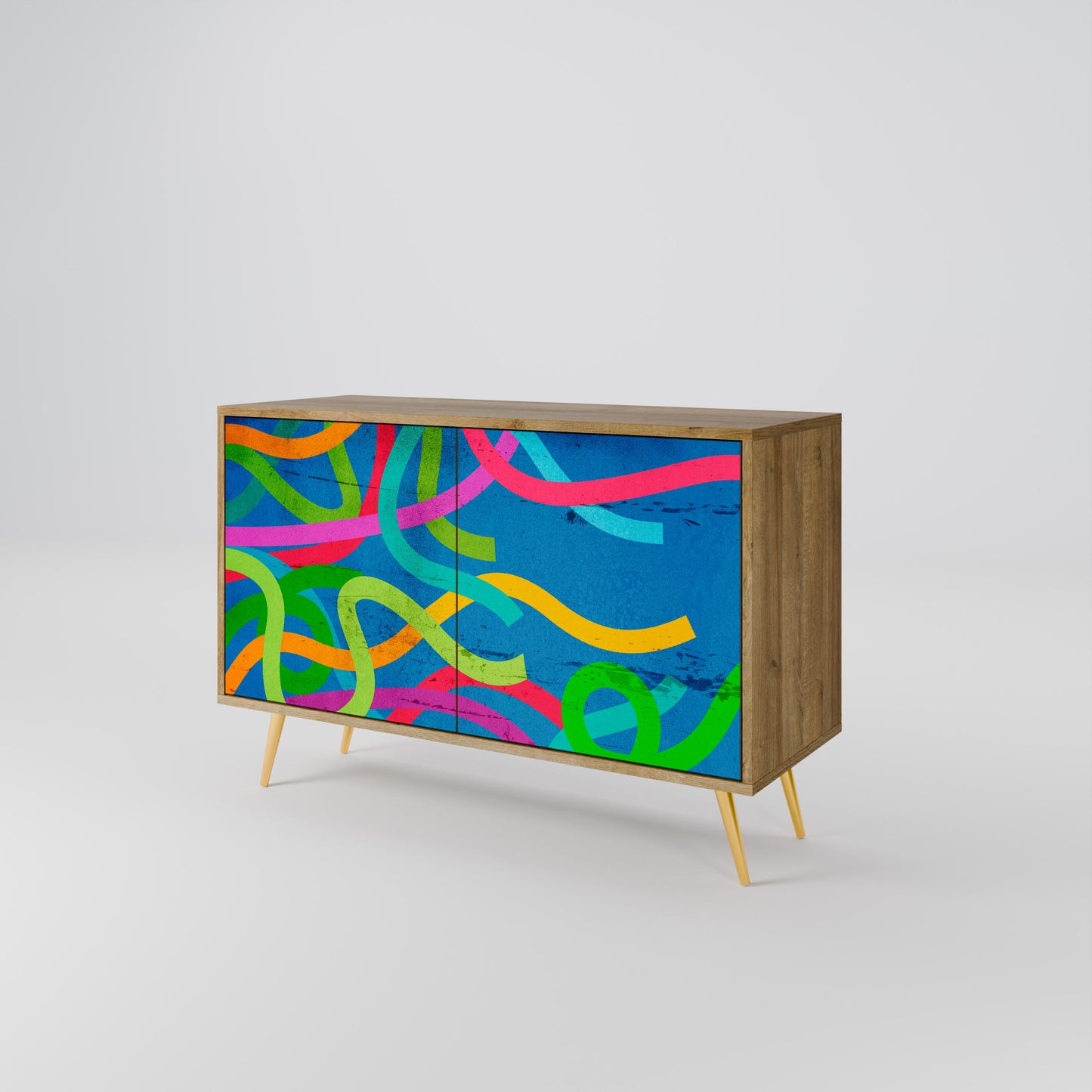 Credenza STREAMER TANGLE a 2 ante in effetto rovere
