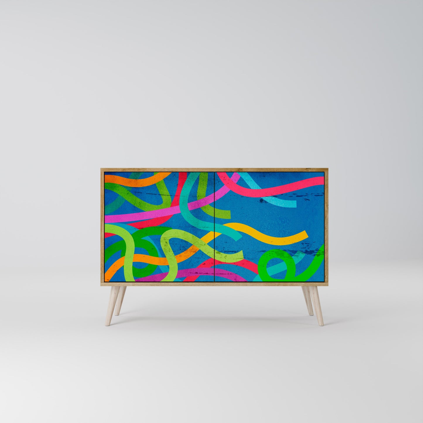 Credenza STREAMER TANGLE a 2 ante in effetto rovere