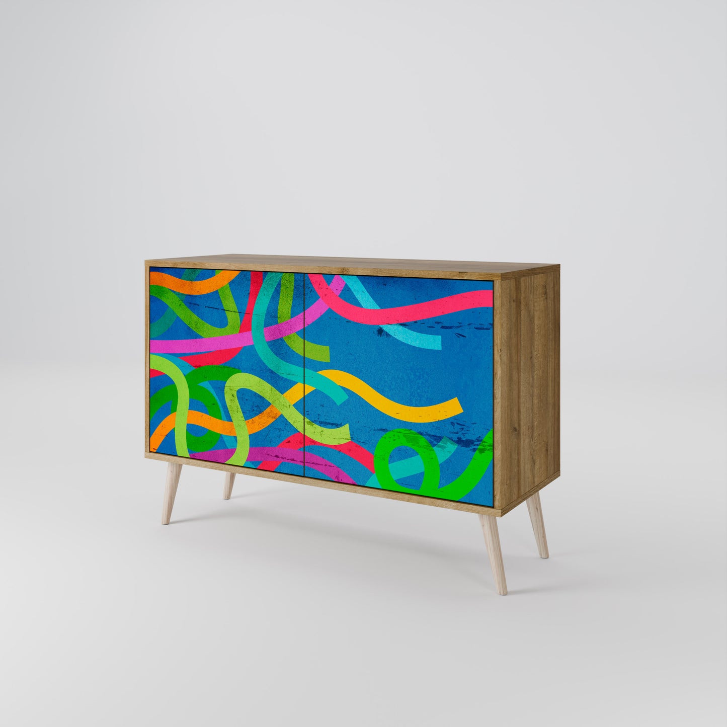 Credenza STREAMER TANGLE a 2 ante in effetto rovere