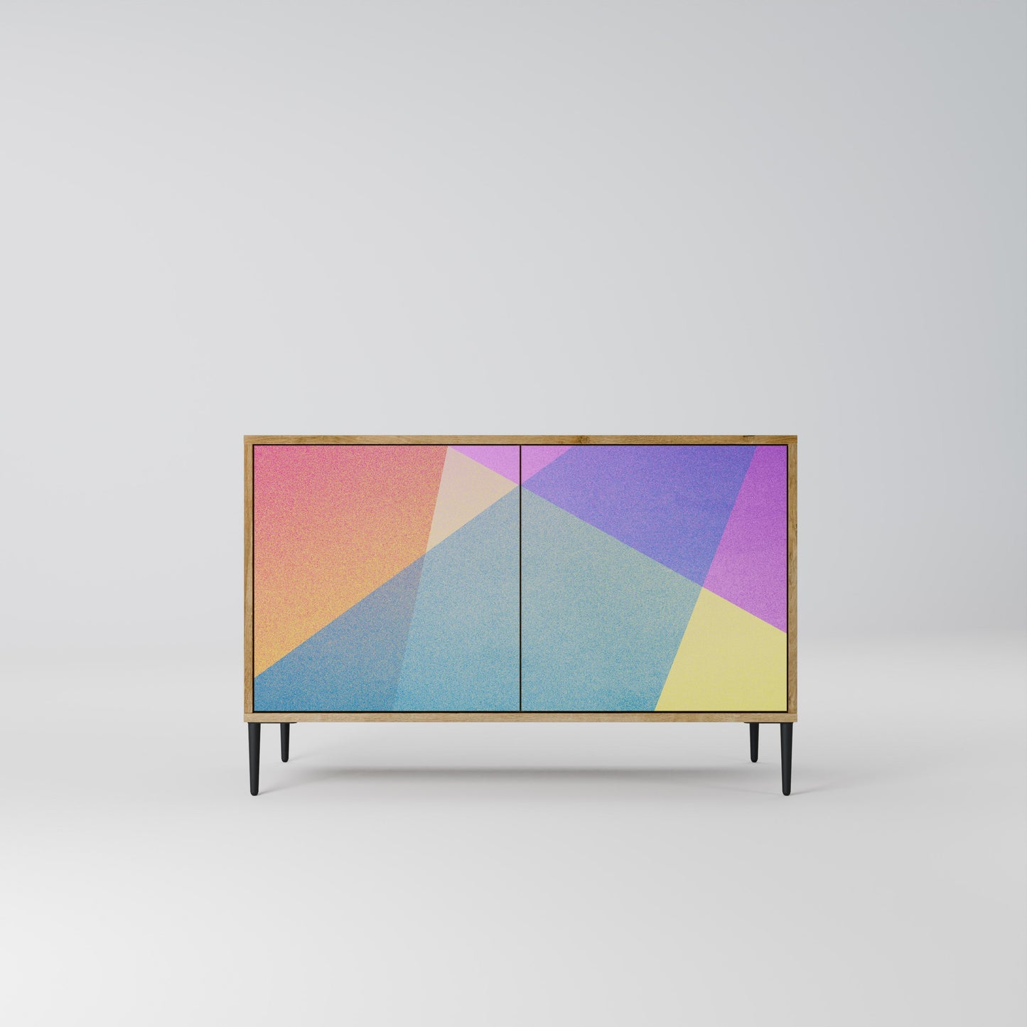 Credenza BRIGHT GEOMETRY a 2 ante in effetto rovere