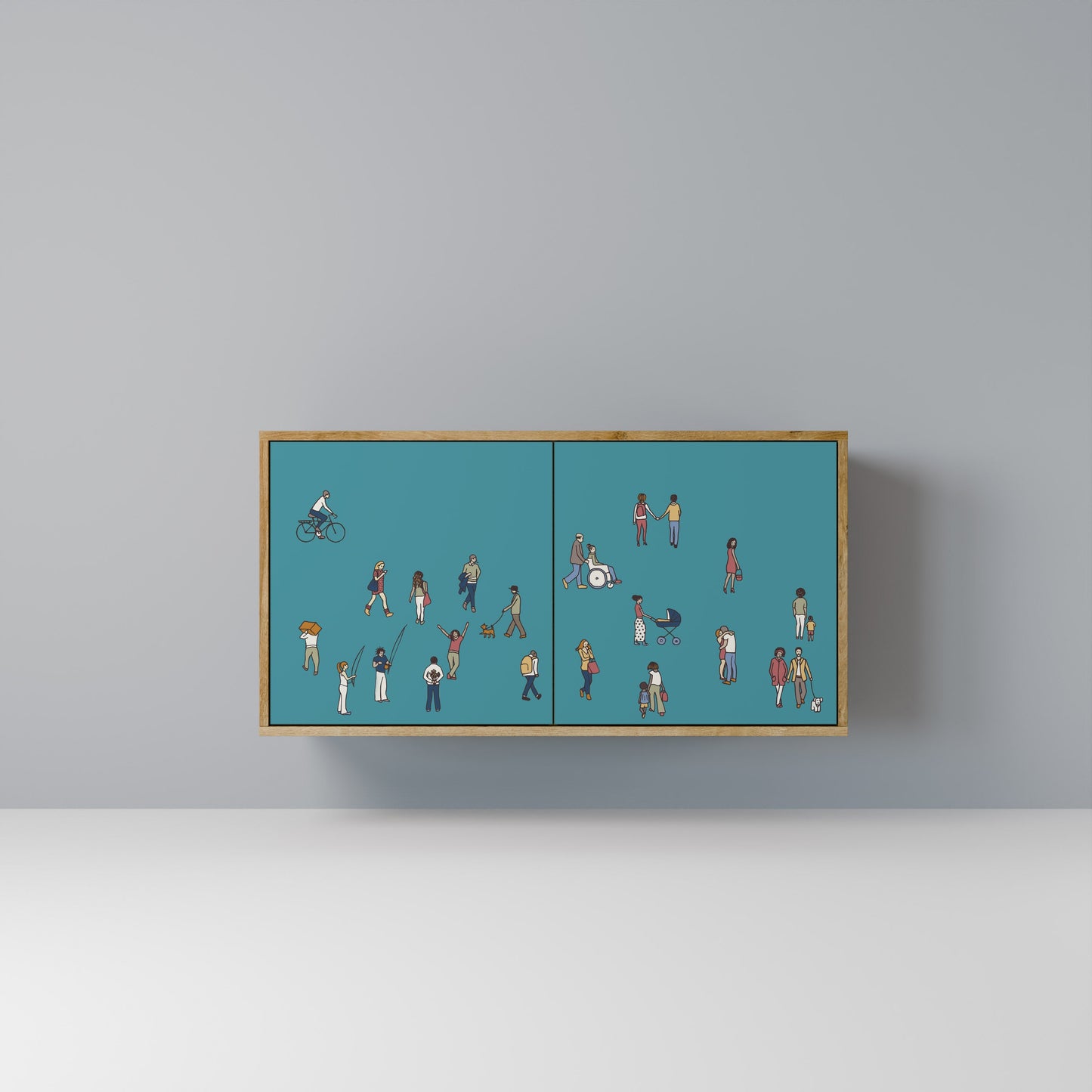 Credenza COLLECTIVE STREAM a 2 ante in effetto rovere