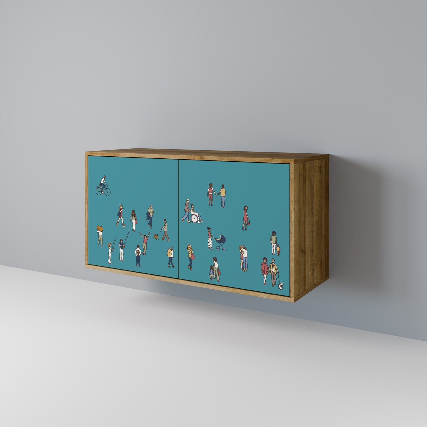 Credenza COLLECTIVE STREAM a 2 ante in effetto rovere