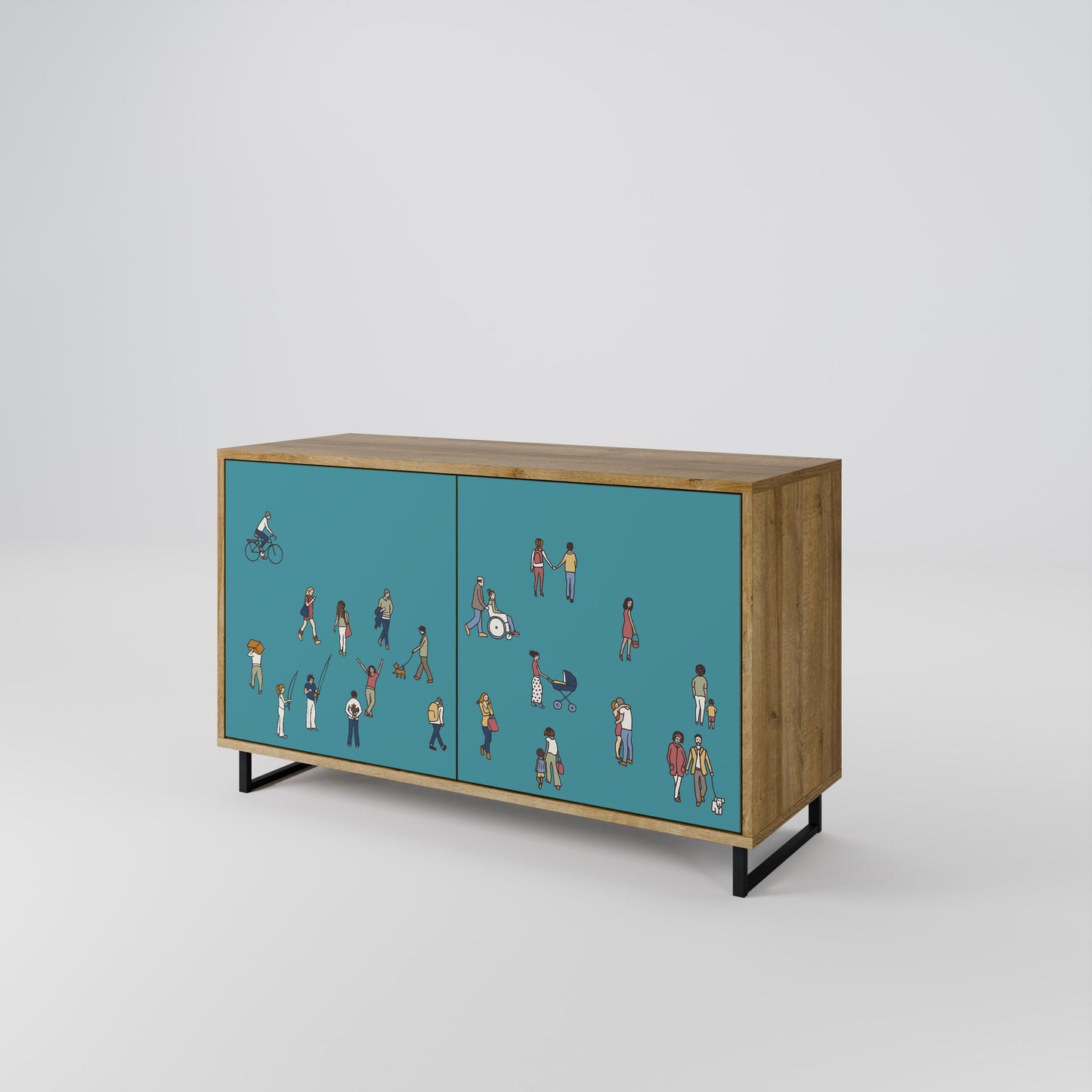 Credenza COLLECTIVE STREAM a 2 ante in effetto rovere