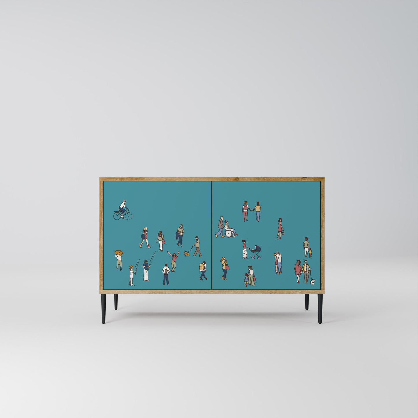Credenza COLLECTIVE STREAM a 2 ante in effetto rovere