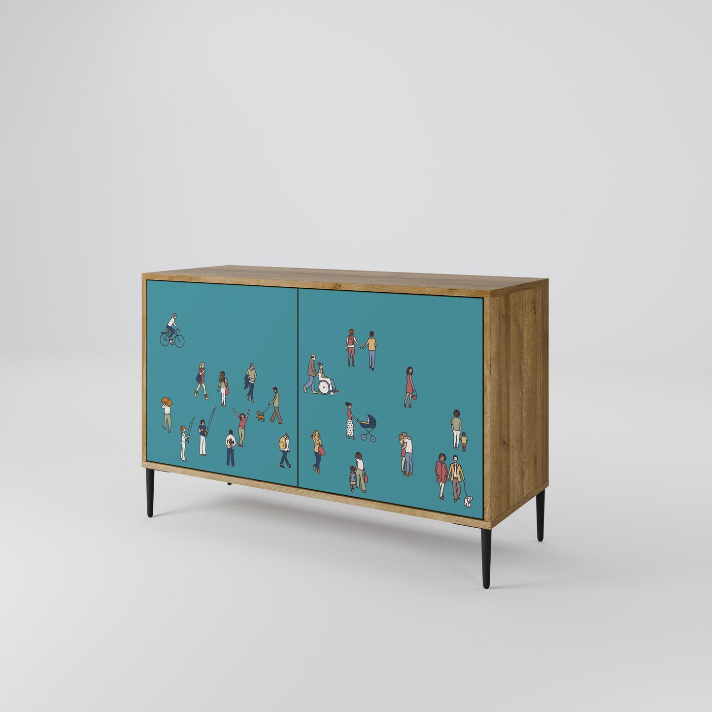 Credenza COLLECTIVE STREAM a 2 ante in effetto rovere