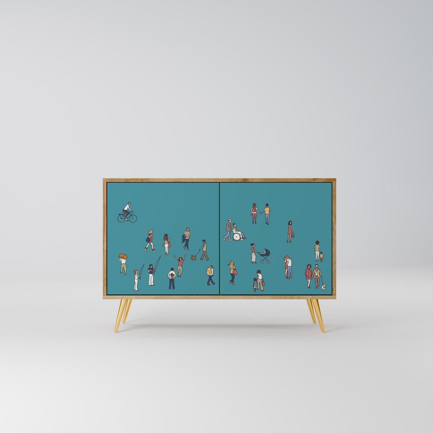 Credenza COLLECTIVE STREAM a 2 ante in effetto rovere