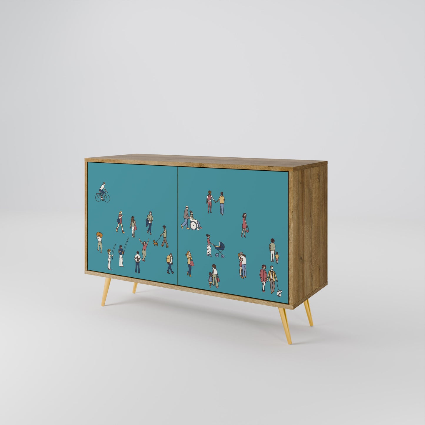 Credenza COLLECTIVE STREAM a 2 ante in effetto rovere
