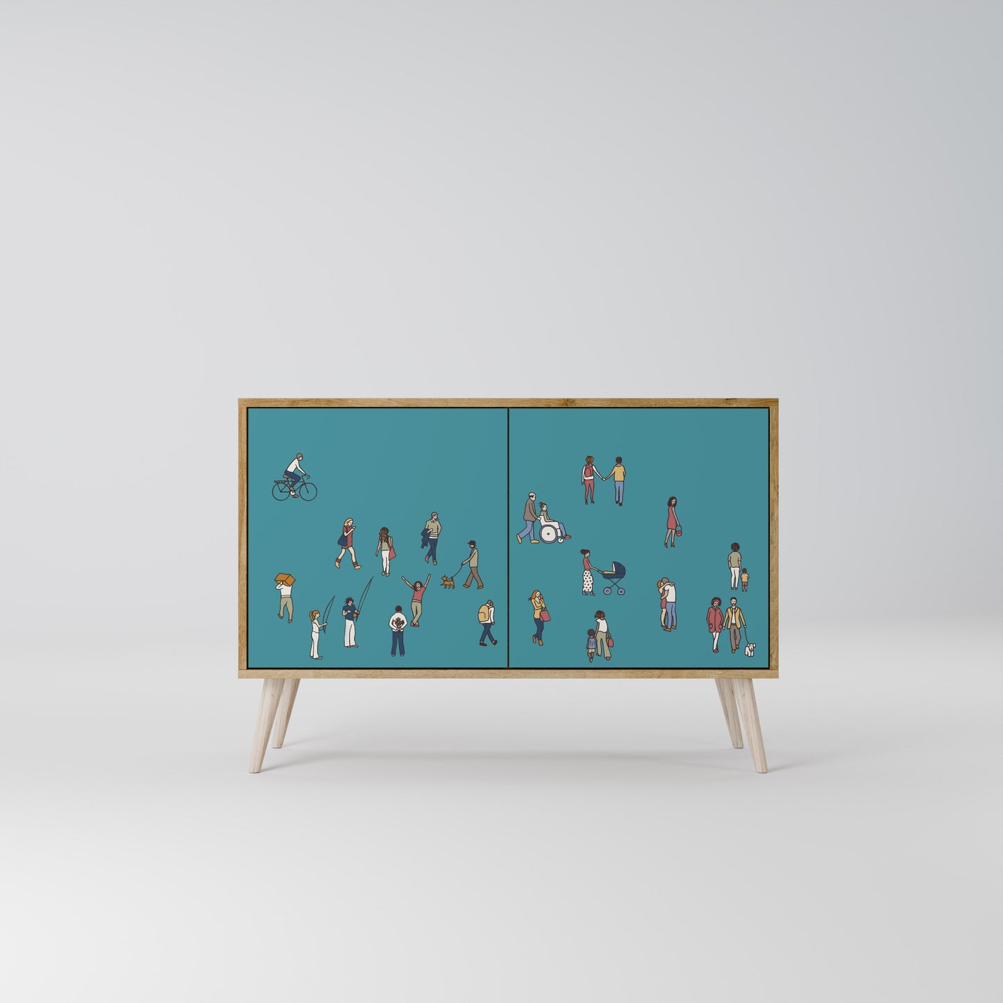 Credenza COLLECTIVE STREAM a 2 ante in effetto rovere