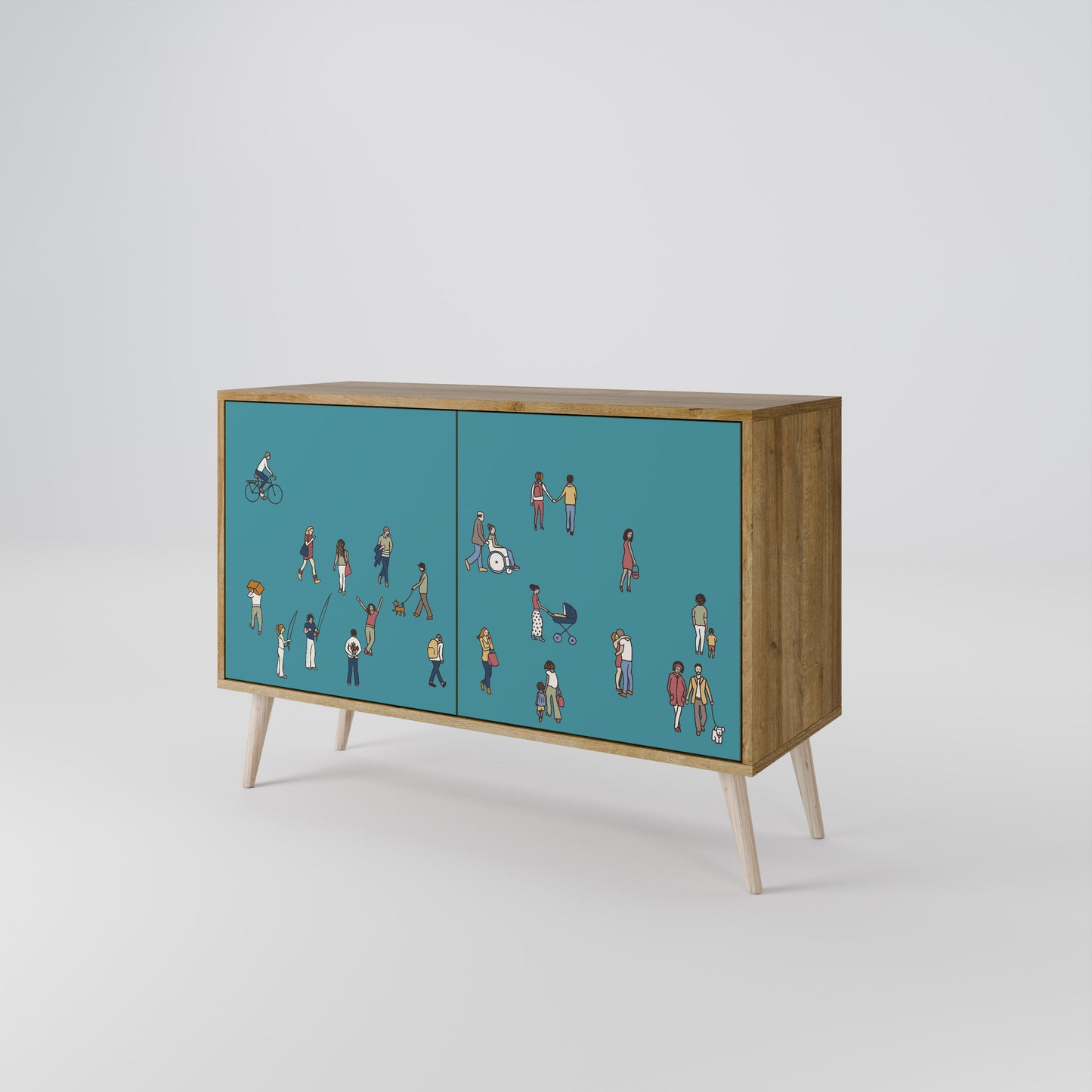 Credenza COLLECTIVE STREAM a 2 ante in effetto rovere