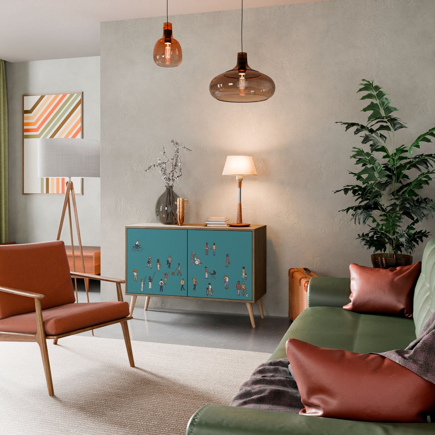 Credenza COLLECTIVE STREAM a 2 ante in effetto rovere