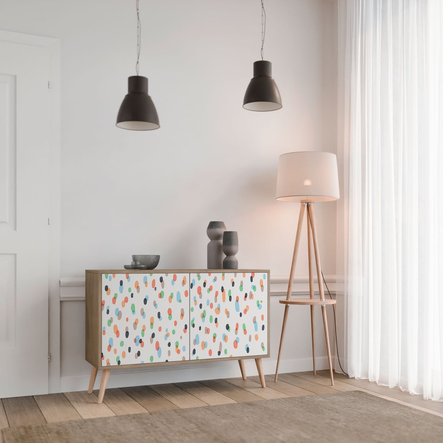 ENERGETIC SPOTS 2-Door Sideboard in Oak Effect