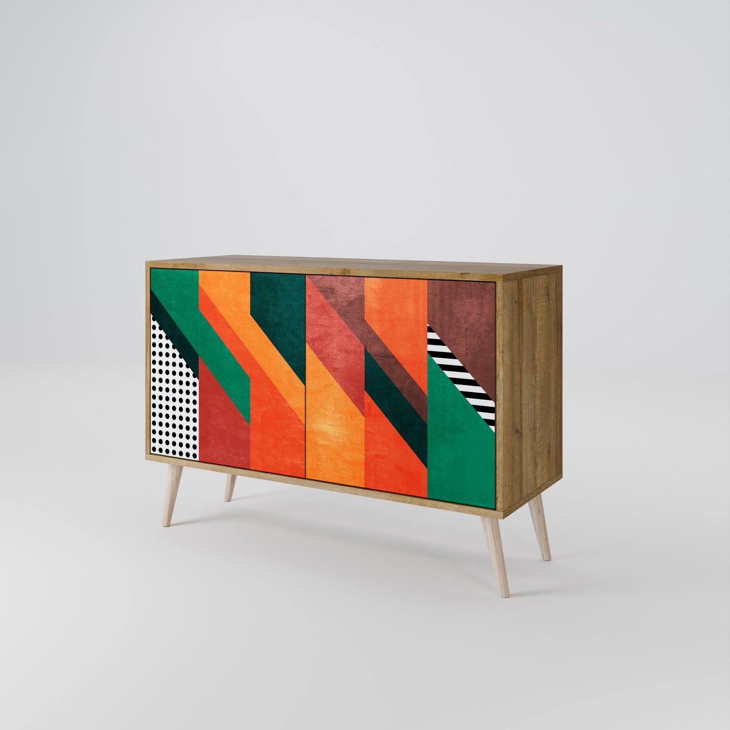 Credenza MAKESHIFT ARTISTRY a 2 ante effetto rovere