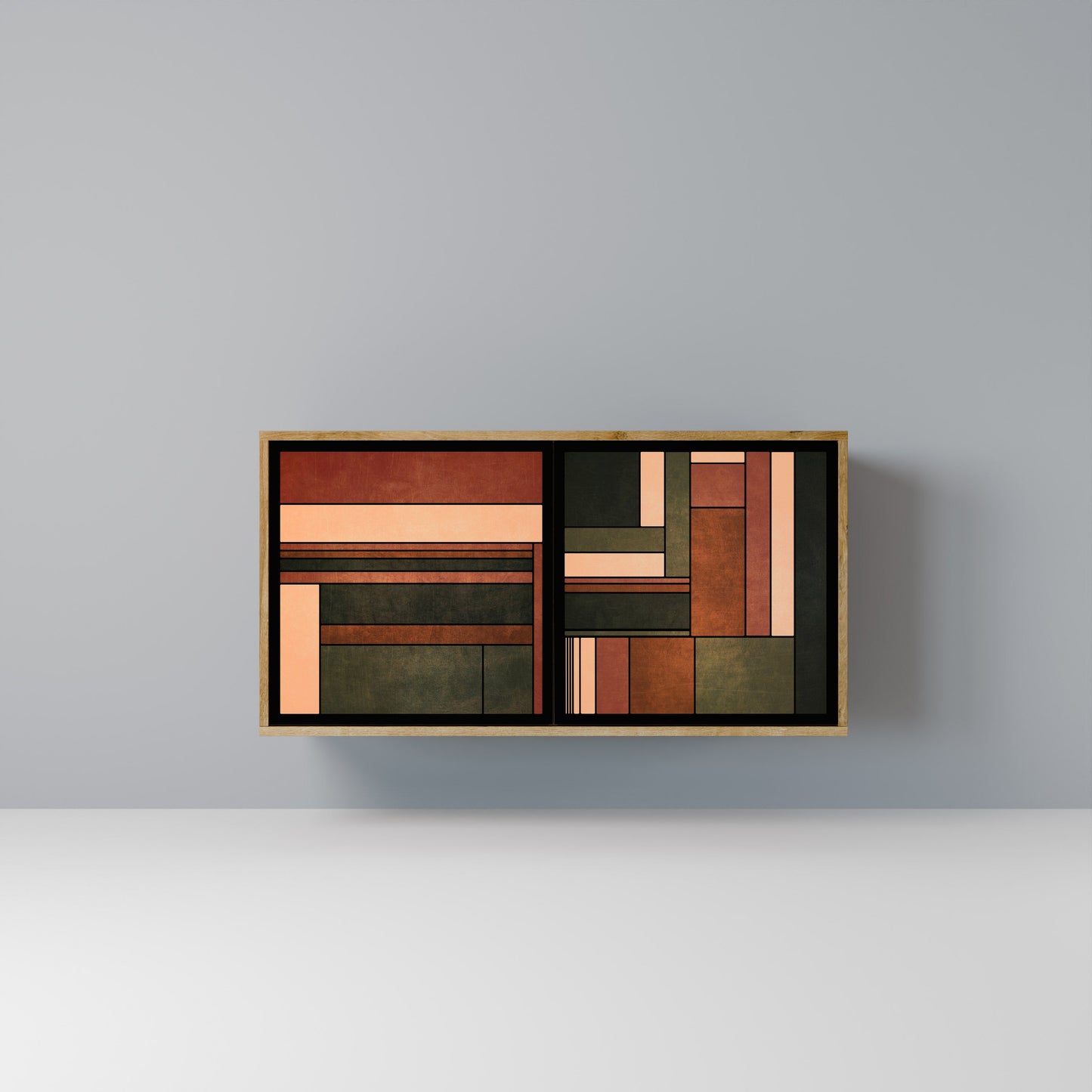 Credenza a 2 ante FIGURES OF NATURE in effetto rovere