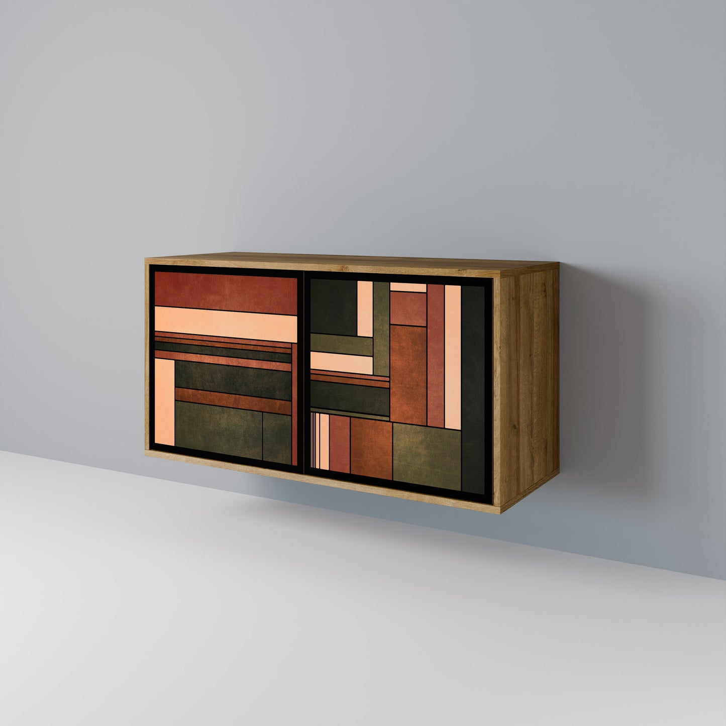 Credenza a 2 ante FIGURES OF NATURE in effetto rovere