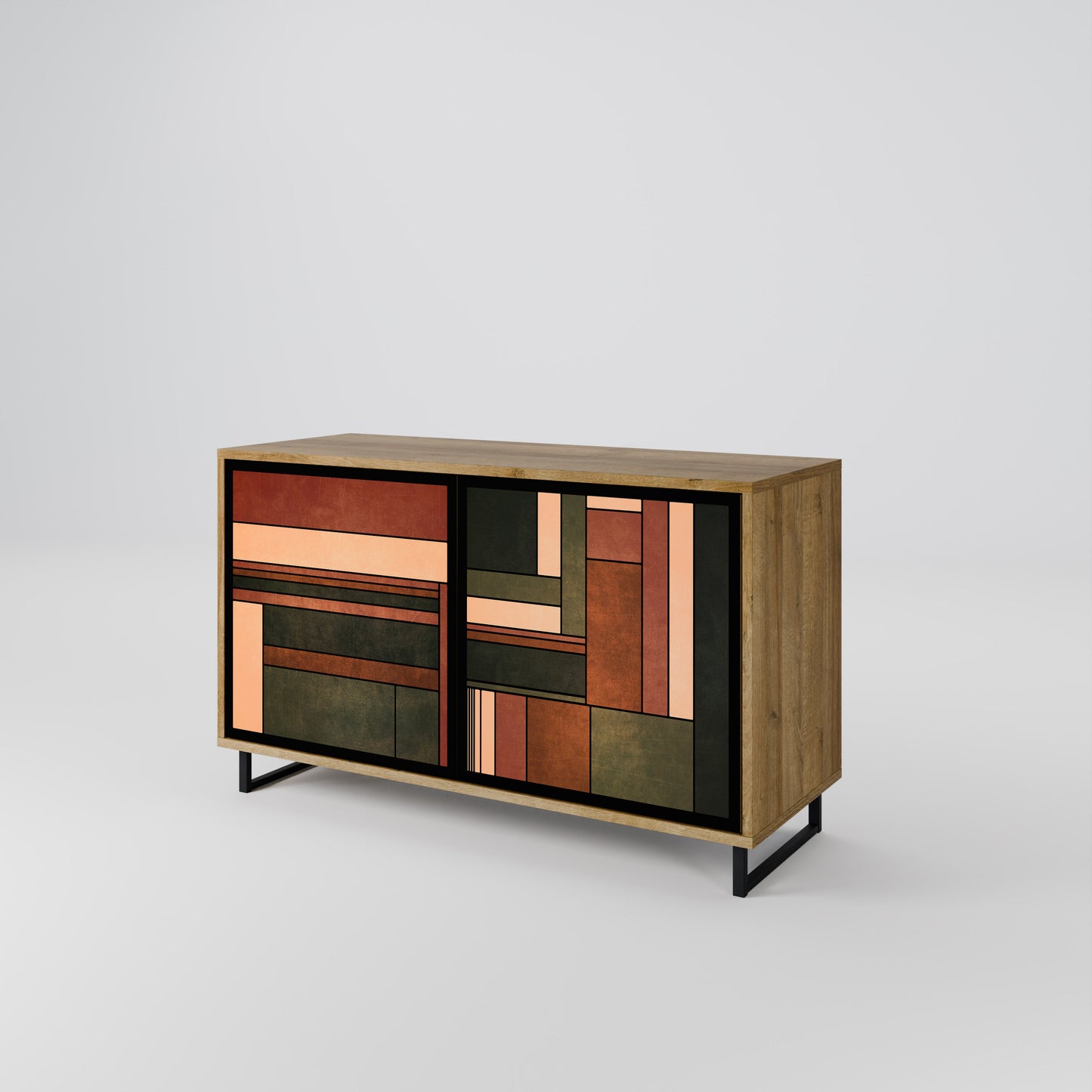 Credenza a 2 ante FIGURES OF NATURE in effetto rovere