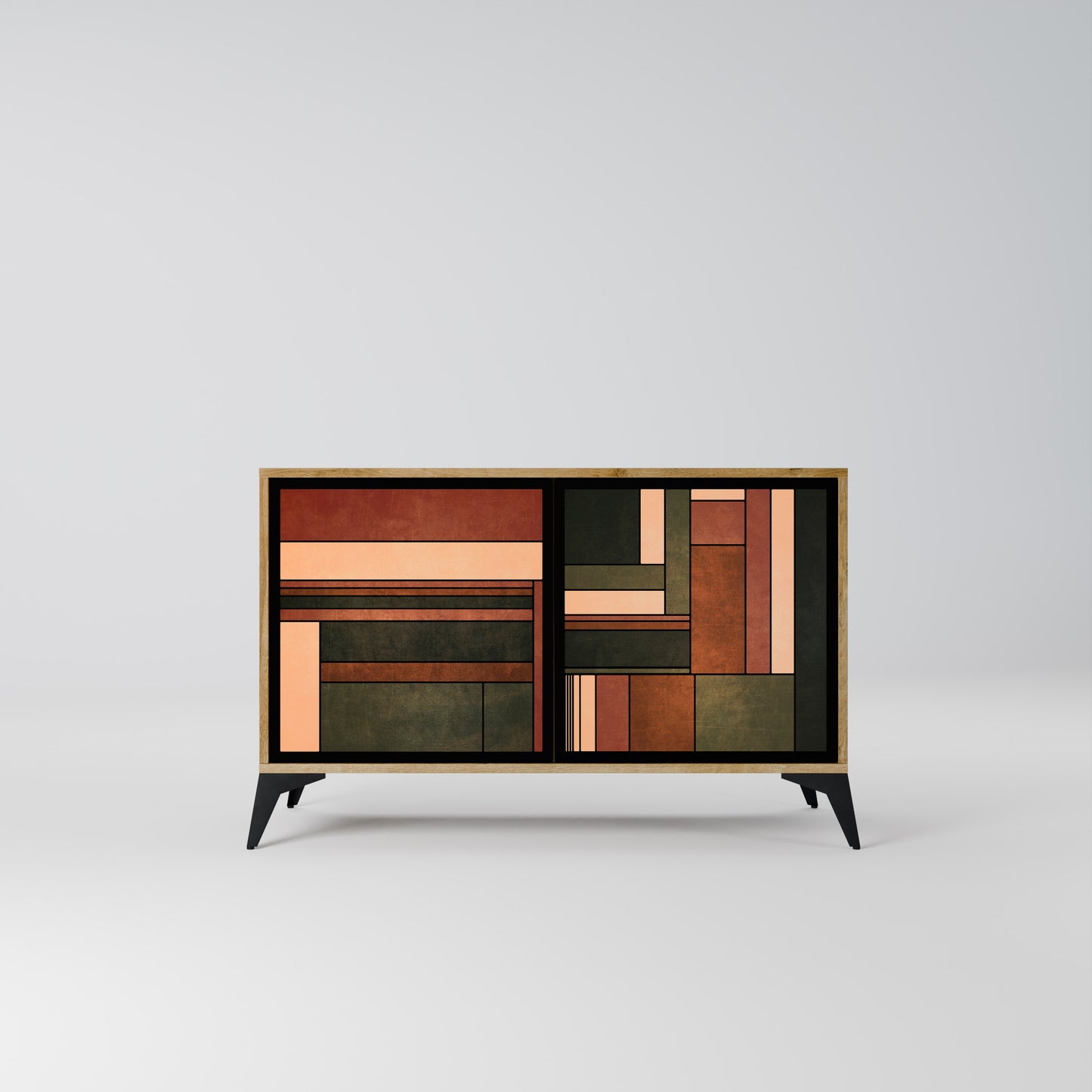 Credenza a 2 ante FIGURES OF NATURE in effetto rovere