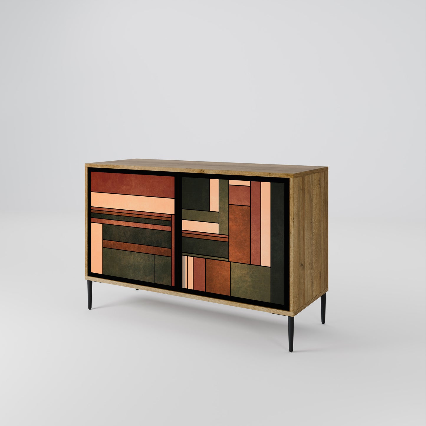 Credenza a 2 ante FIGURES OF NATURE in effetto rovere
