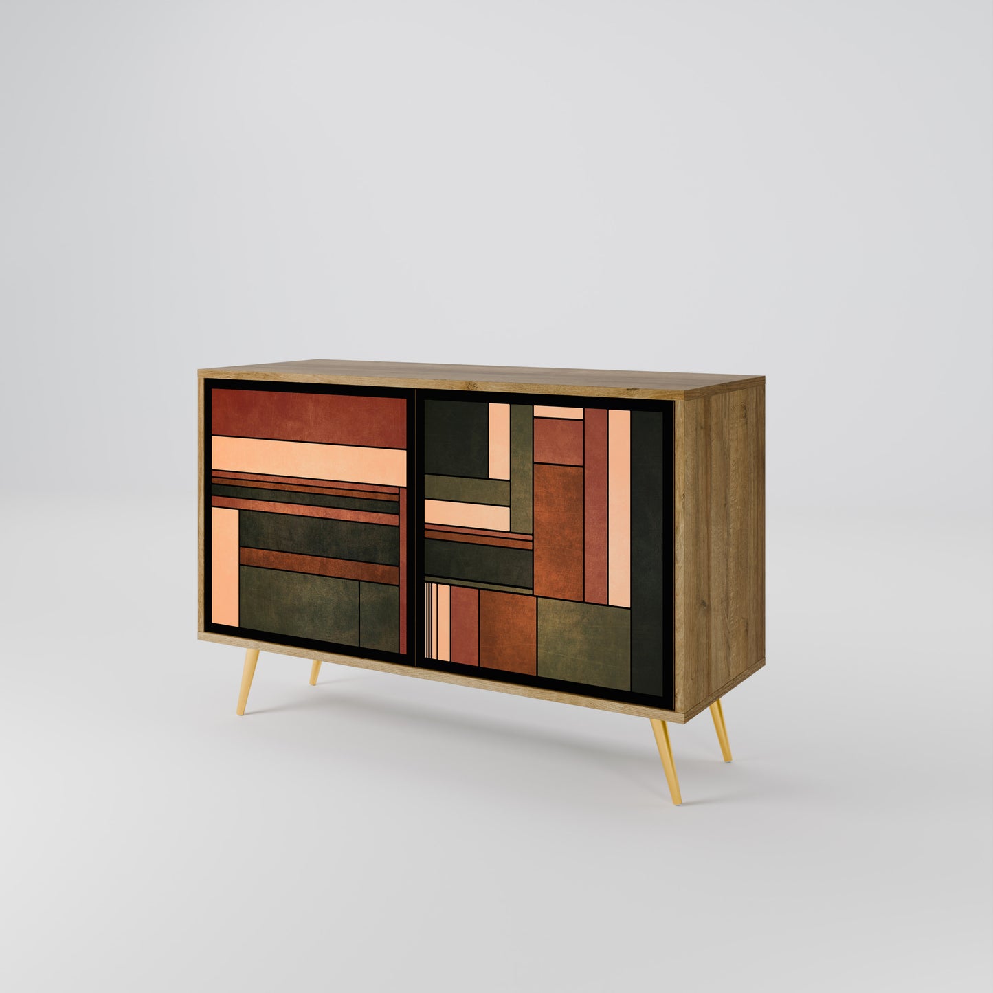 Credenza a 2 ante FIGURES OF NATURE in effetto rovere