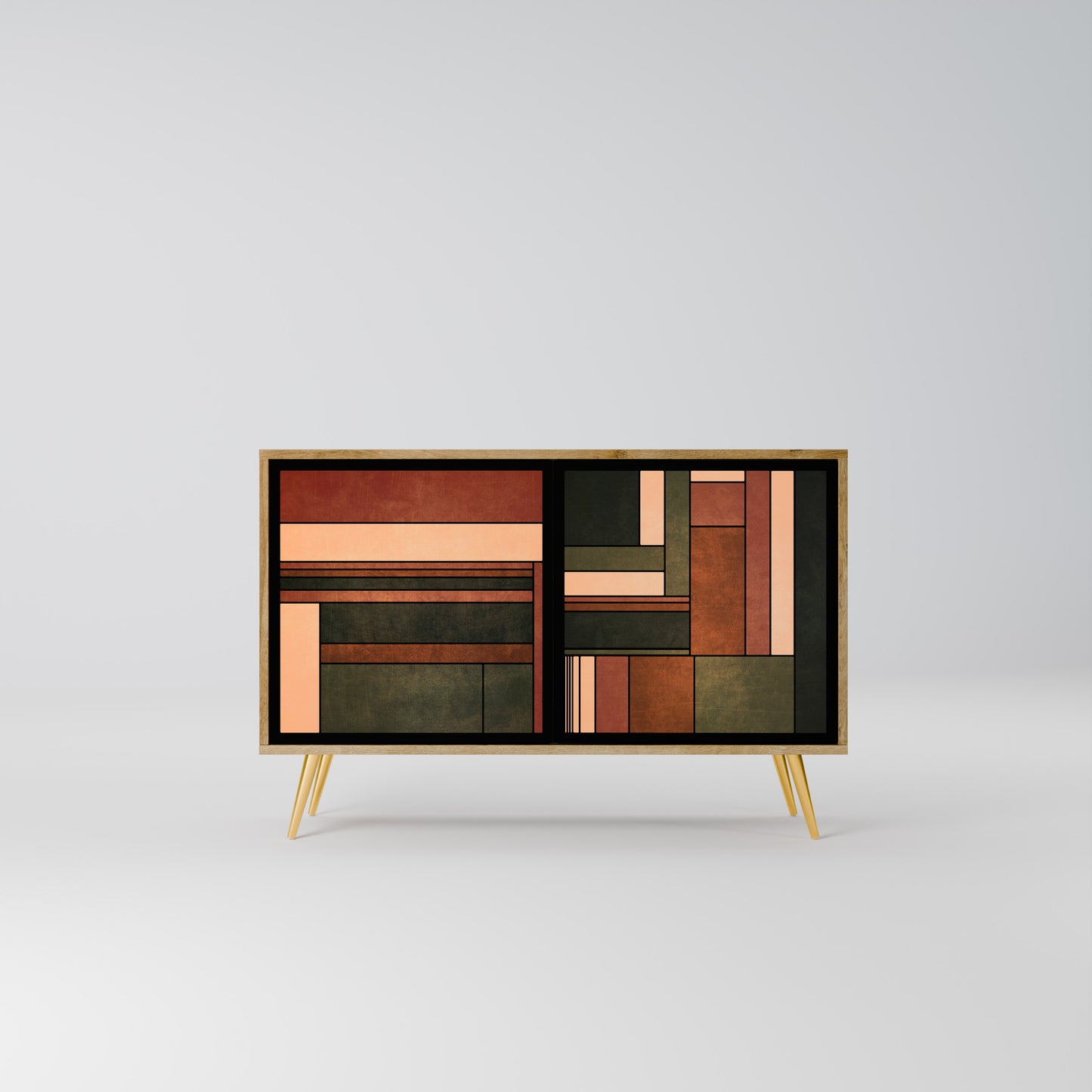 Credenza a 2 ante FIGURES OF NATURE in effetto rovere