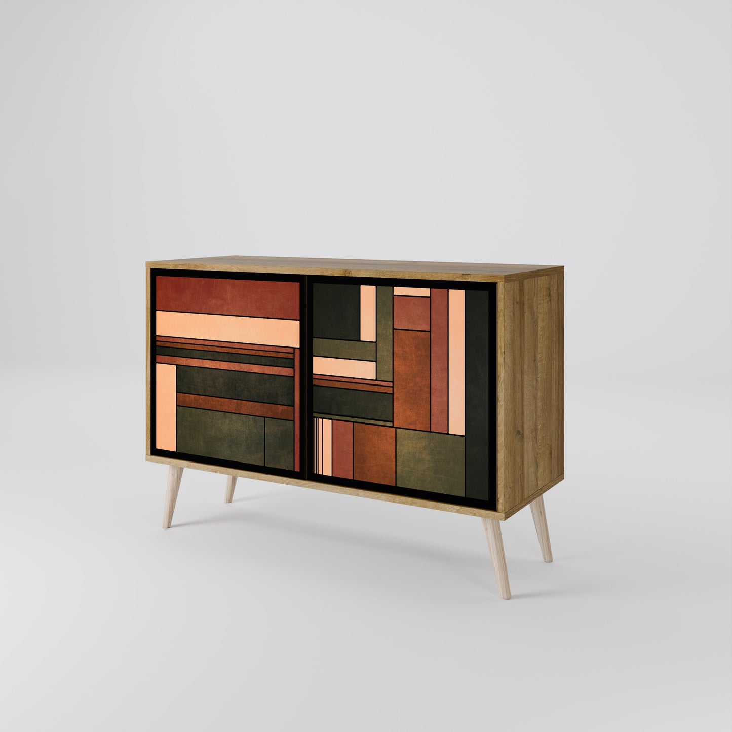 Credenza a 2 ante FIGURES OF NATURE in effetto rovere